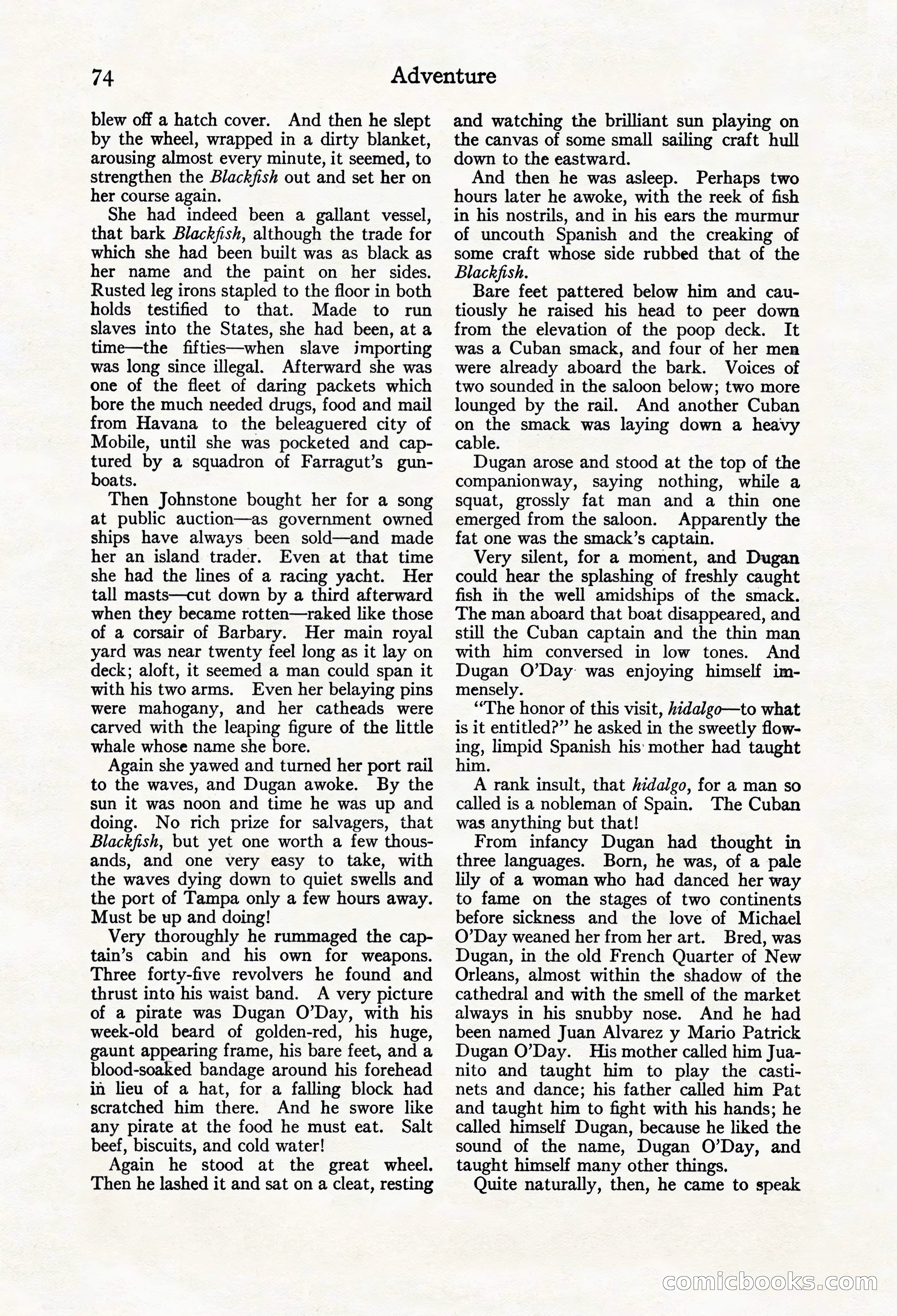 Adventure Magazine Cover, March 20, 1925 — page 92 of 212