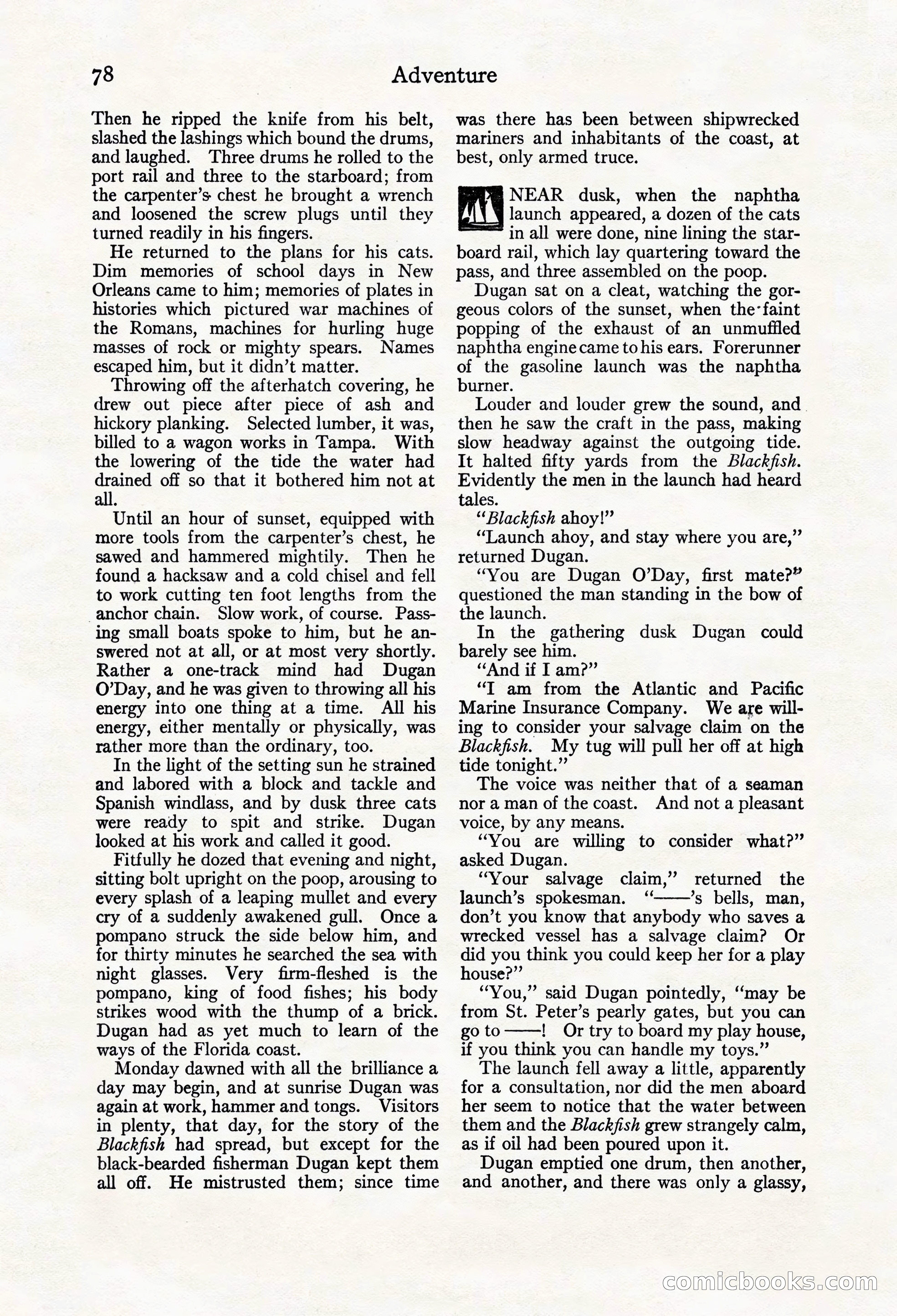 Adventure Magazine Cover, March 20, 1925 — page 96 of 212