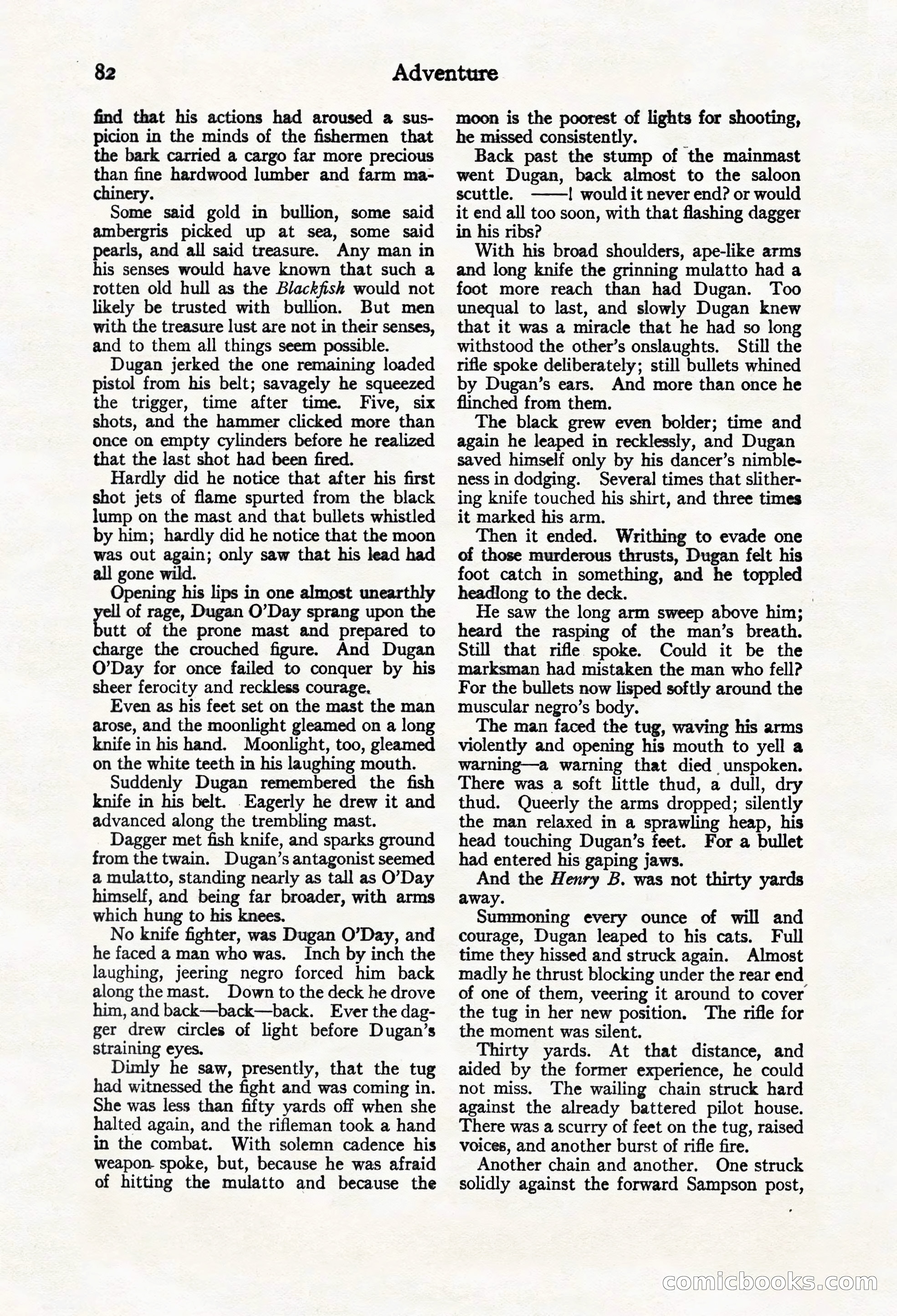 Adventure Magazine Cover, March 20, 1925 — page 100 of 212