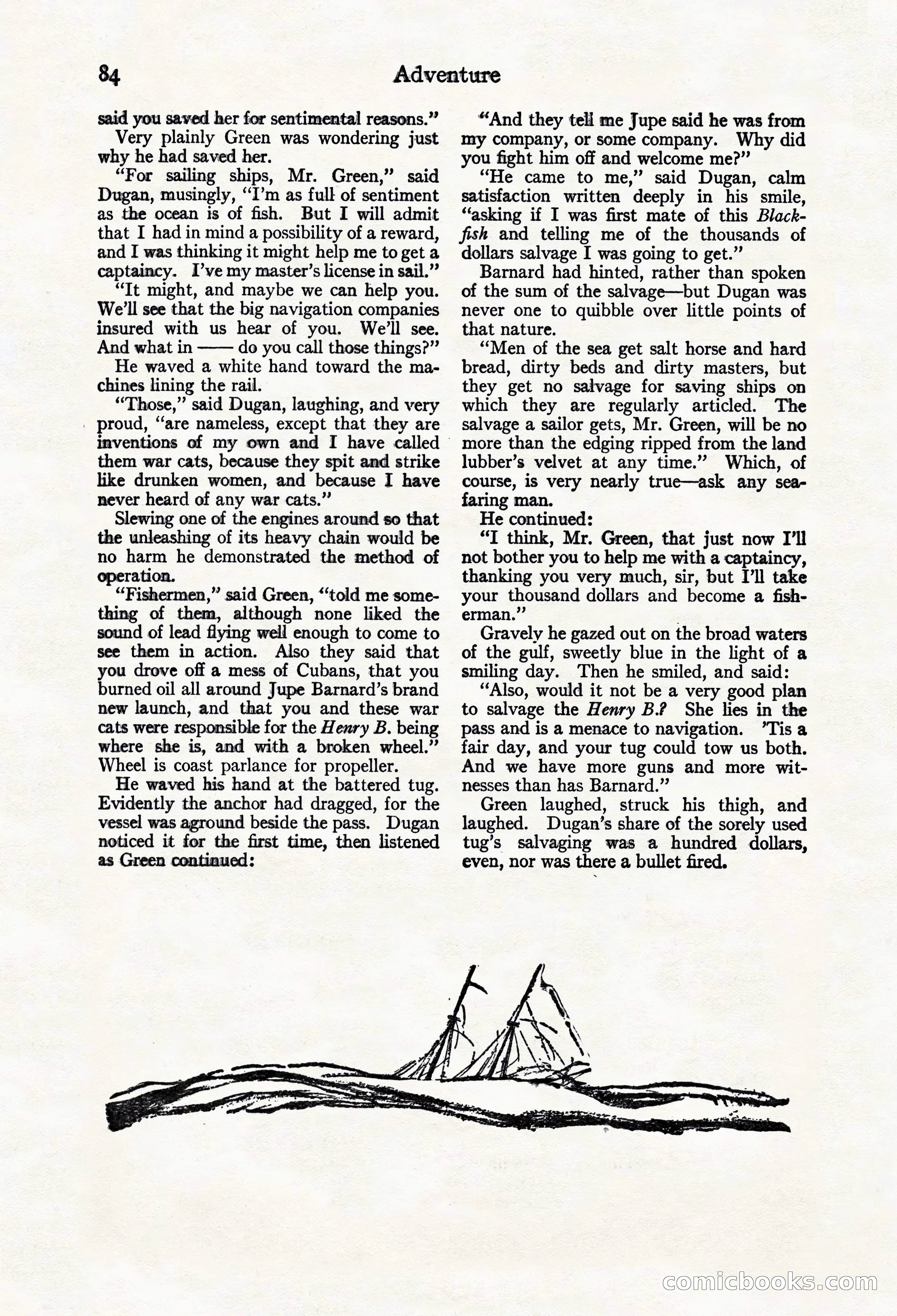 Adventure Magazine Cover, March 20, 1925 — page 102 of 212
