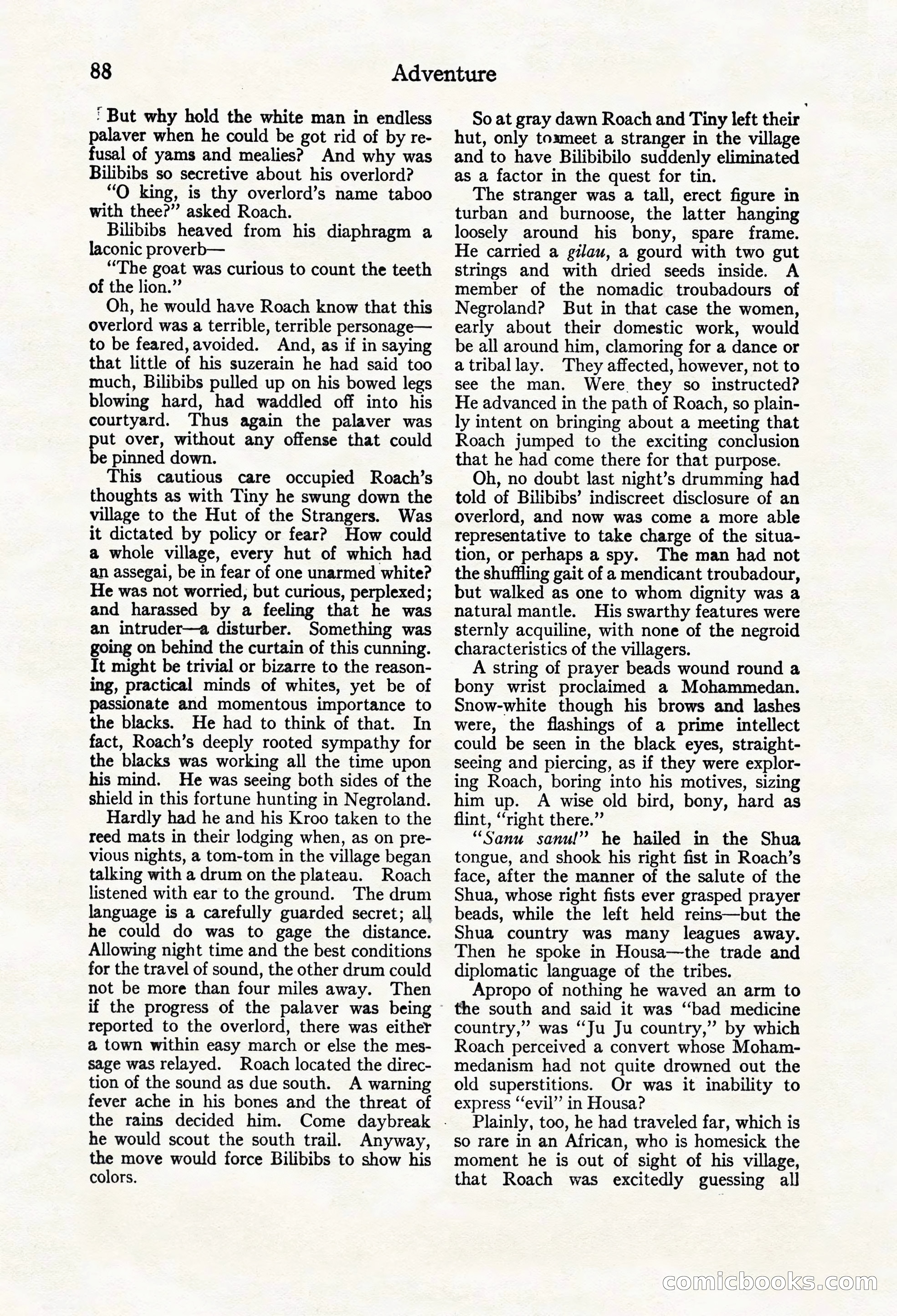 Adventure Magazine Cover, March 20, 1925 — page 106 of 212
