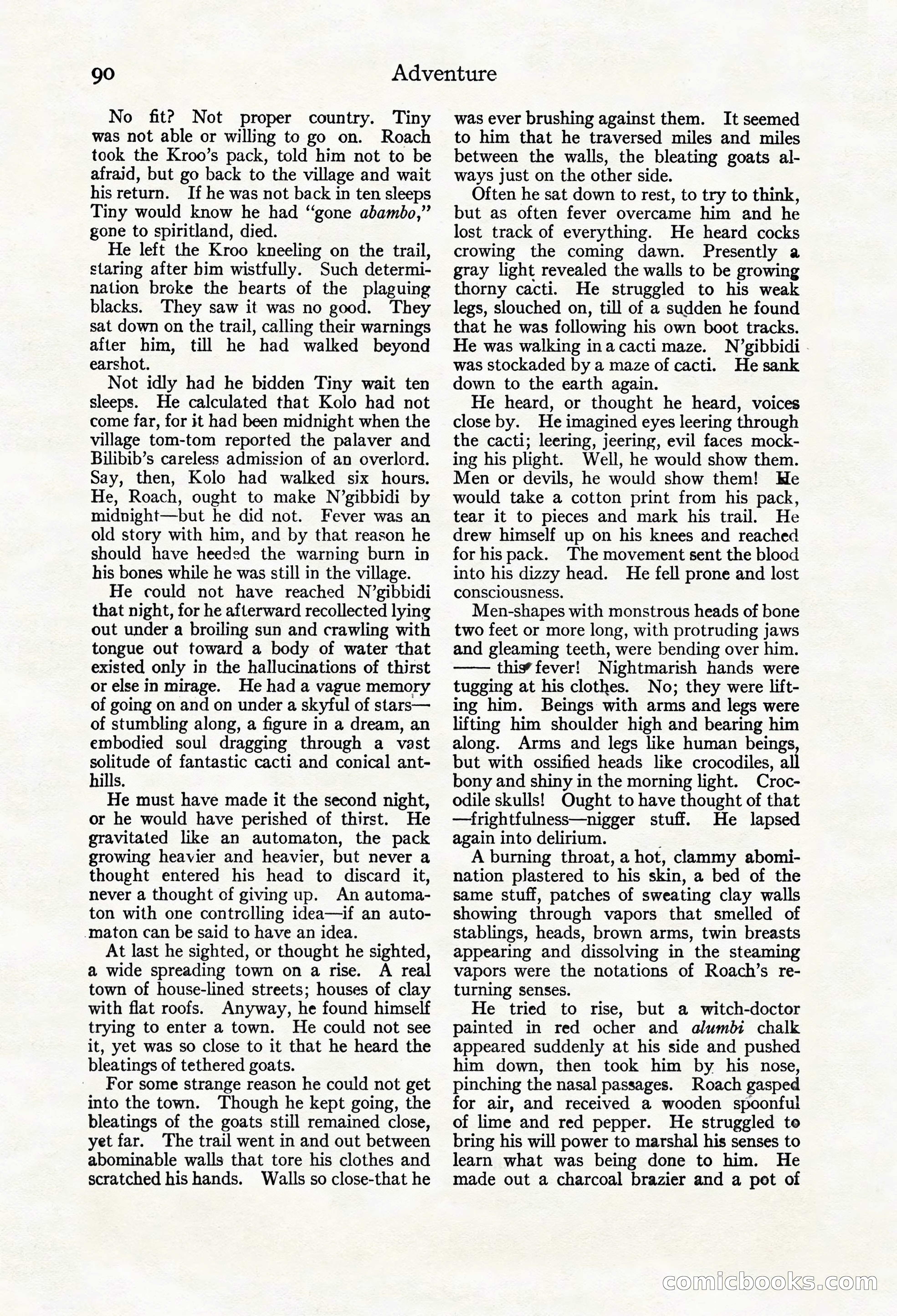 Adventure Magazine Cover, March 20, 1925 — page 108 of 212