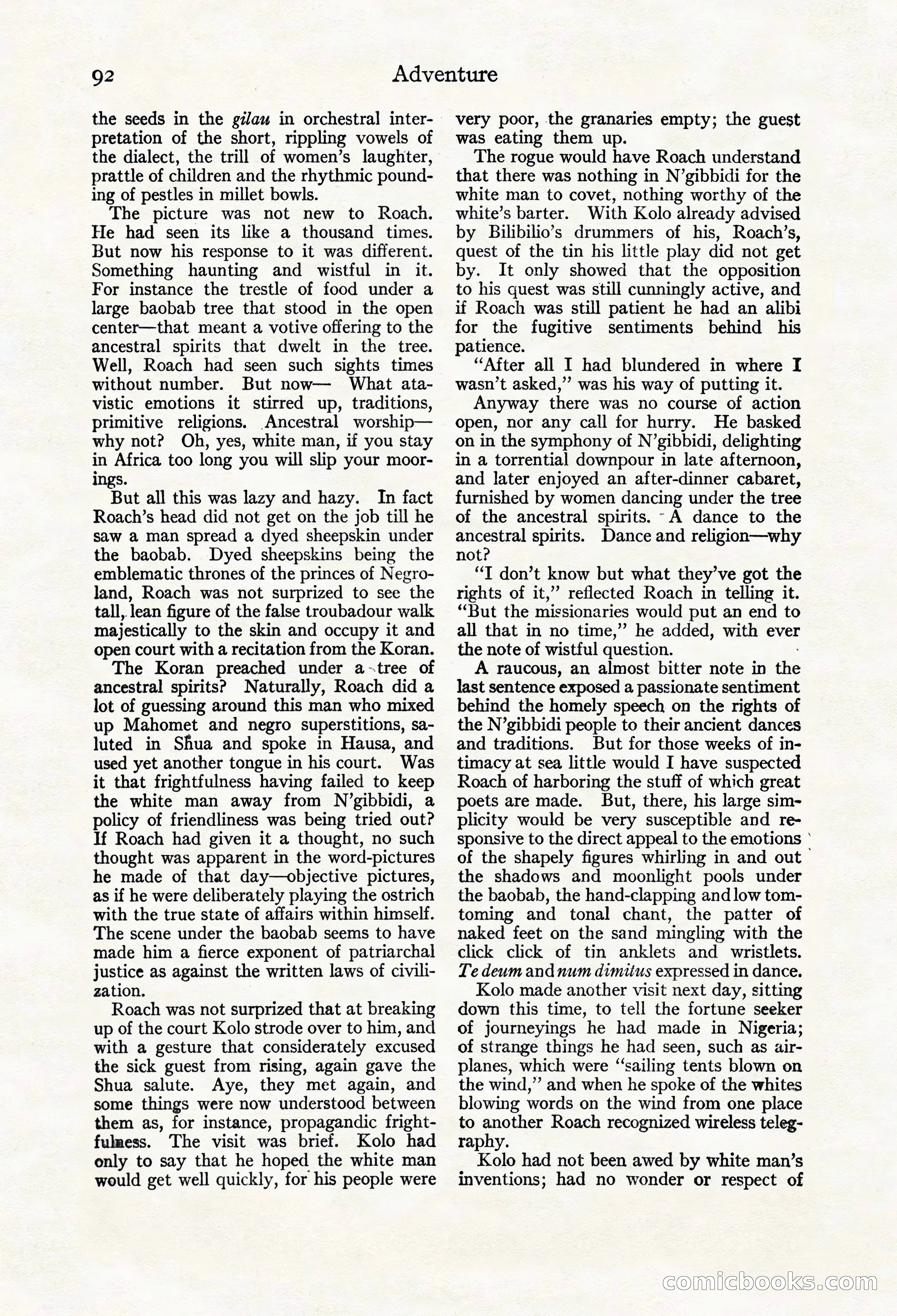 Adventure Magazine Cover, March 20, 1925 — page 110 of 212