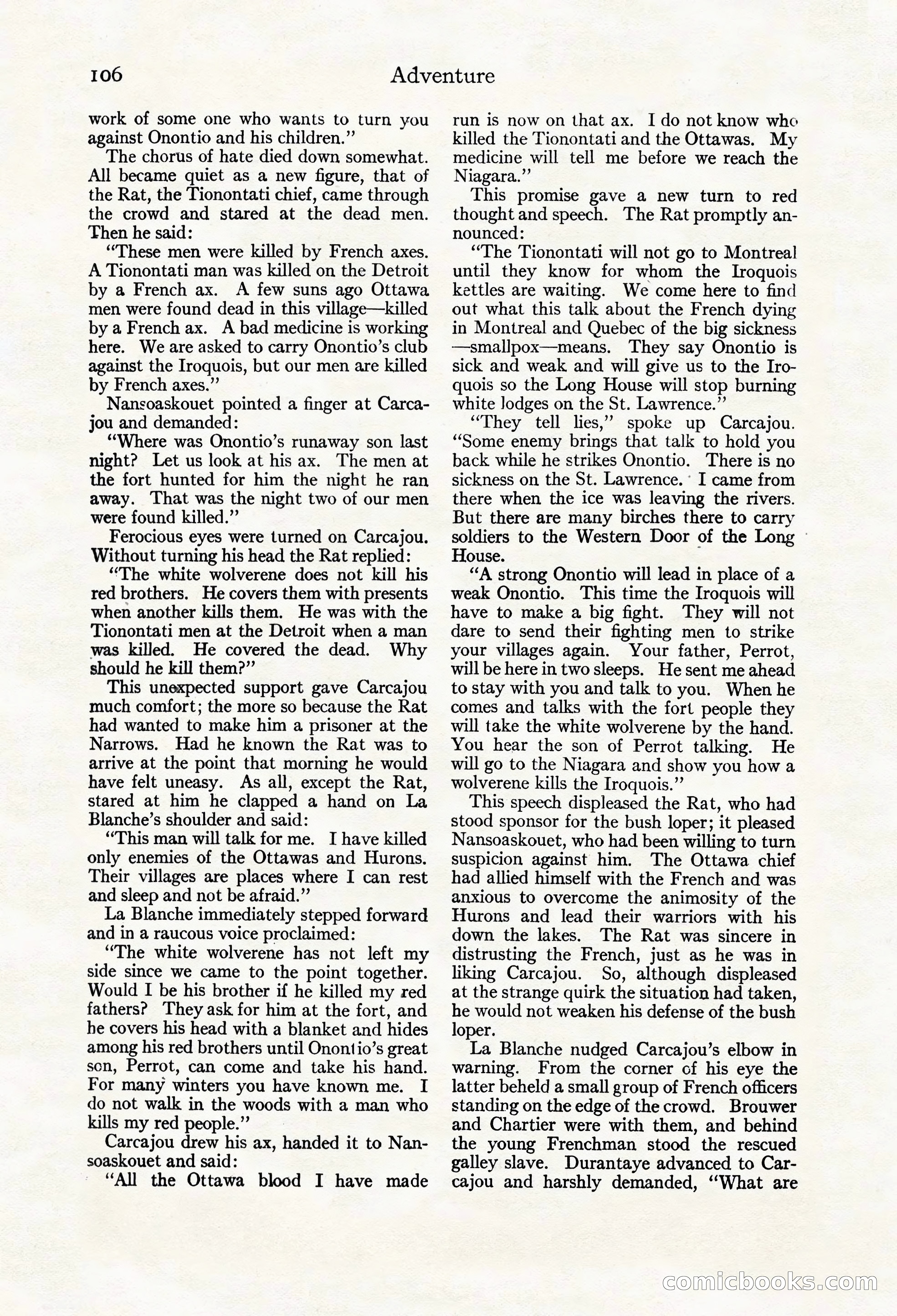 Adventure Magazine Cover, March 20, 1925 — page 124 of 212