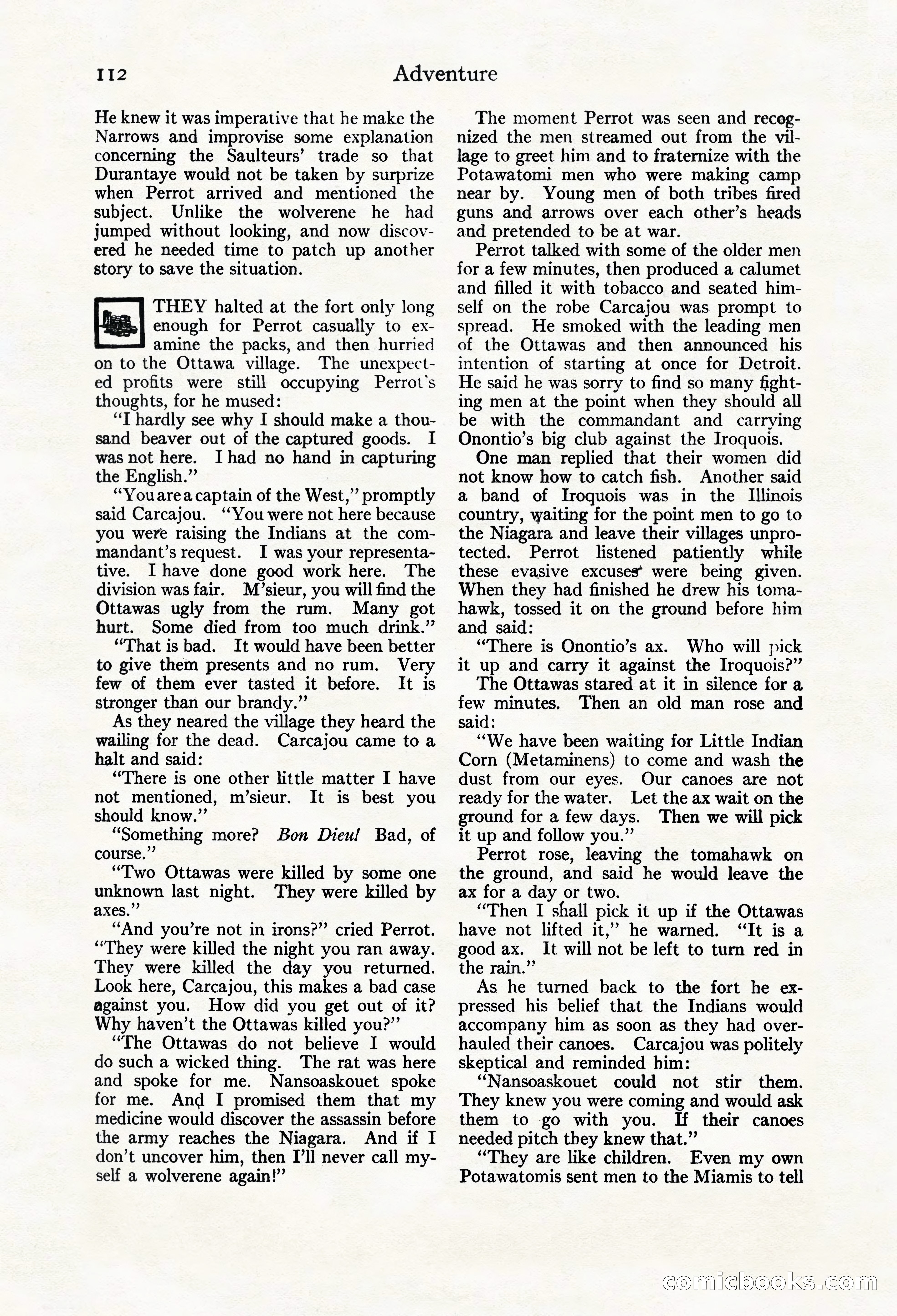 Adventure Magazine Cover, March 20, 1925 — page 130 of 212