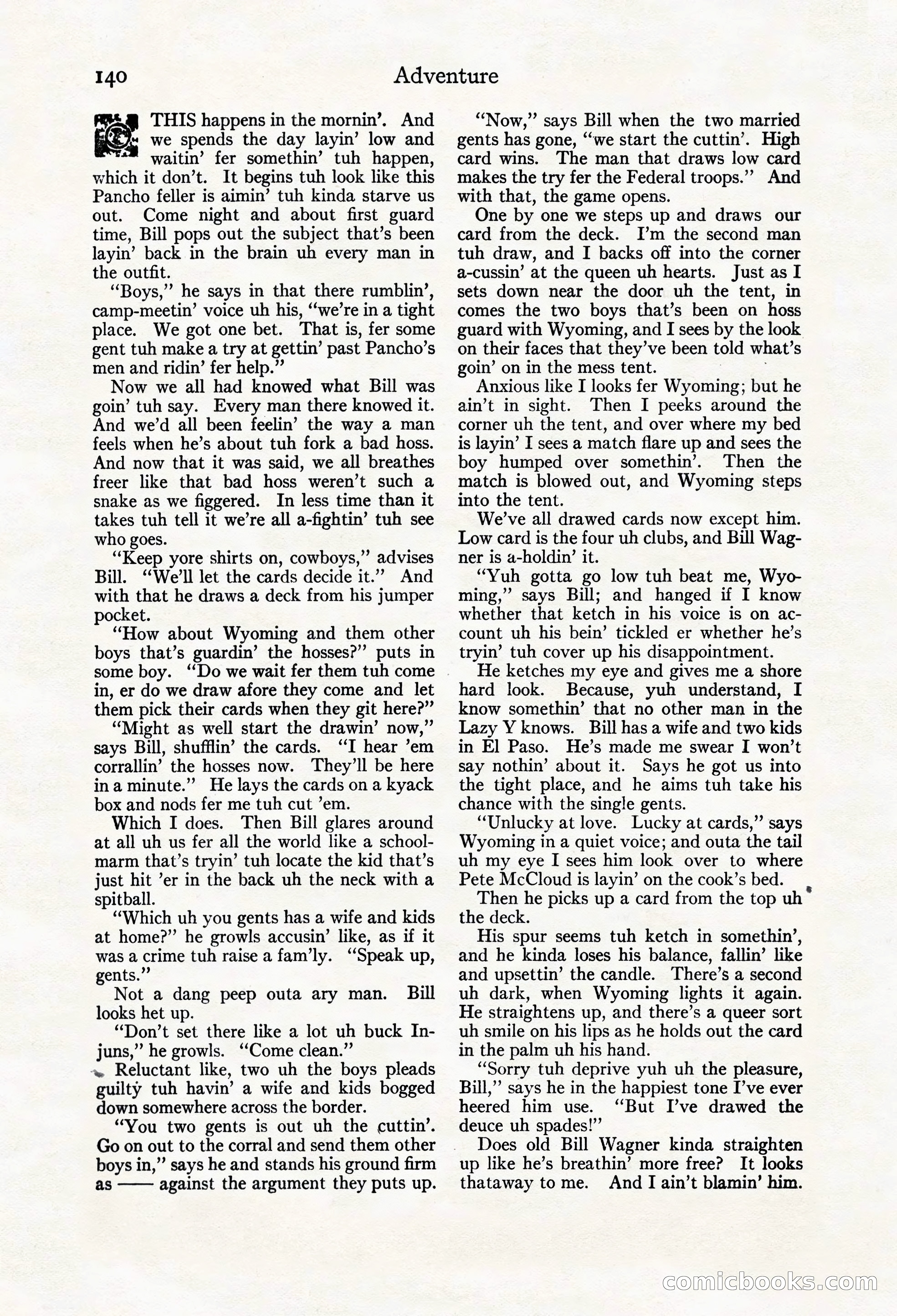 Adventure Magazine Cover, March 20, 1925 — page 158 of 212