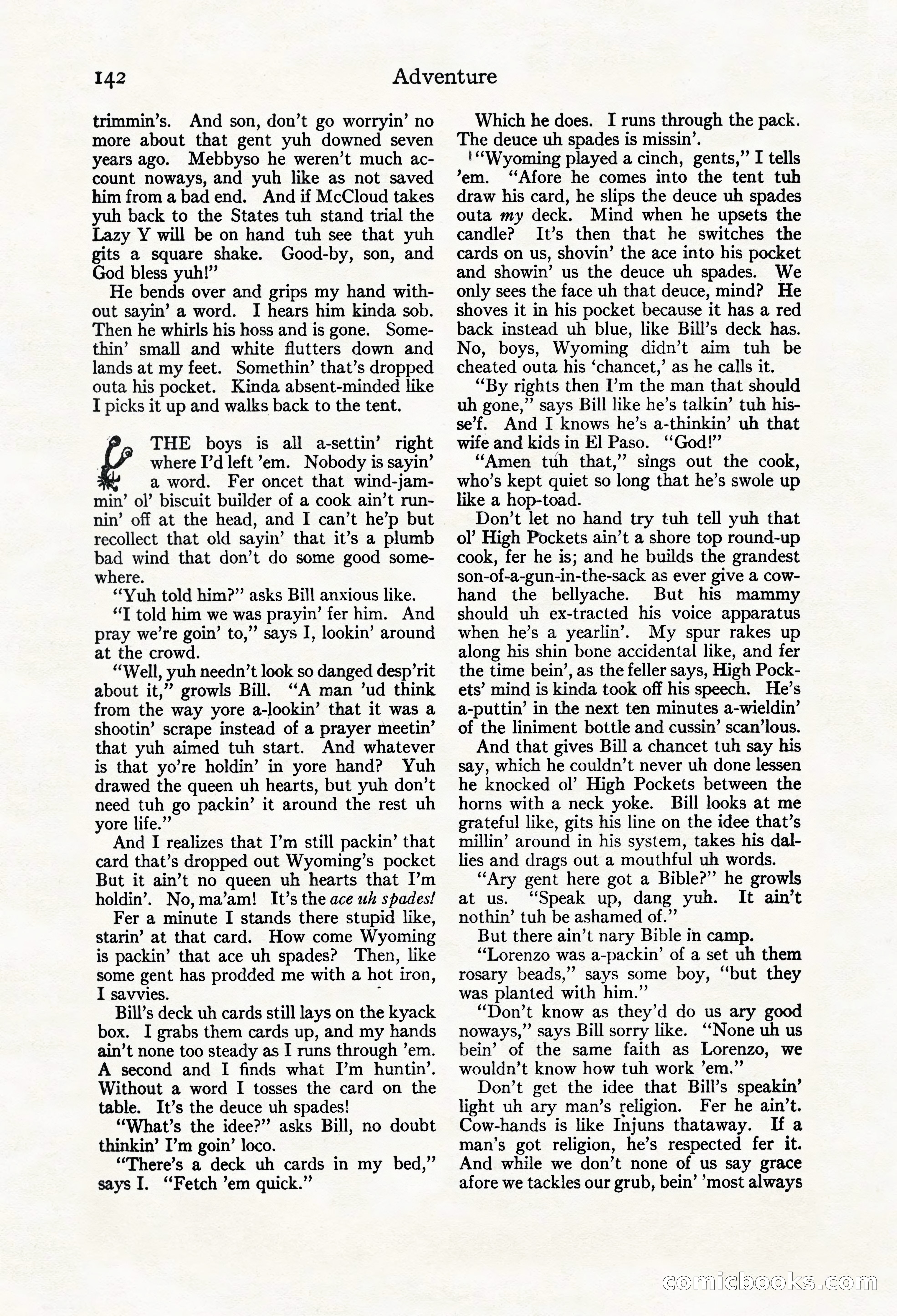 Adventure Magazine Cover, March 20, 1925 — page 160 of 212