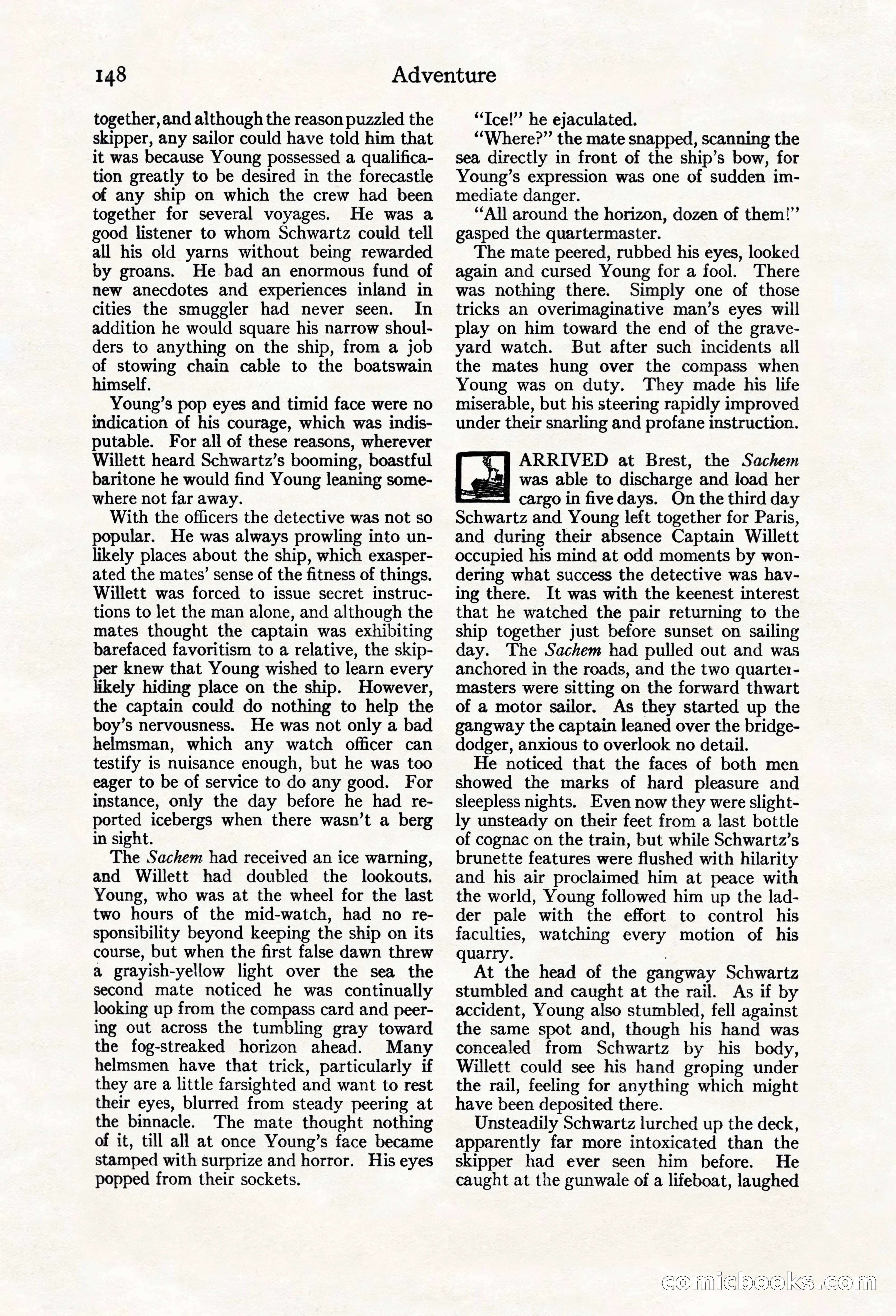 Adventure Magazine Cover, March 20, 1925 — page 166 of 212