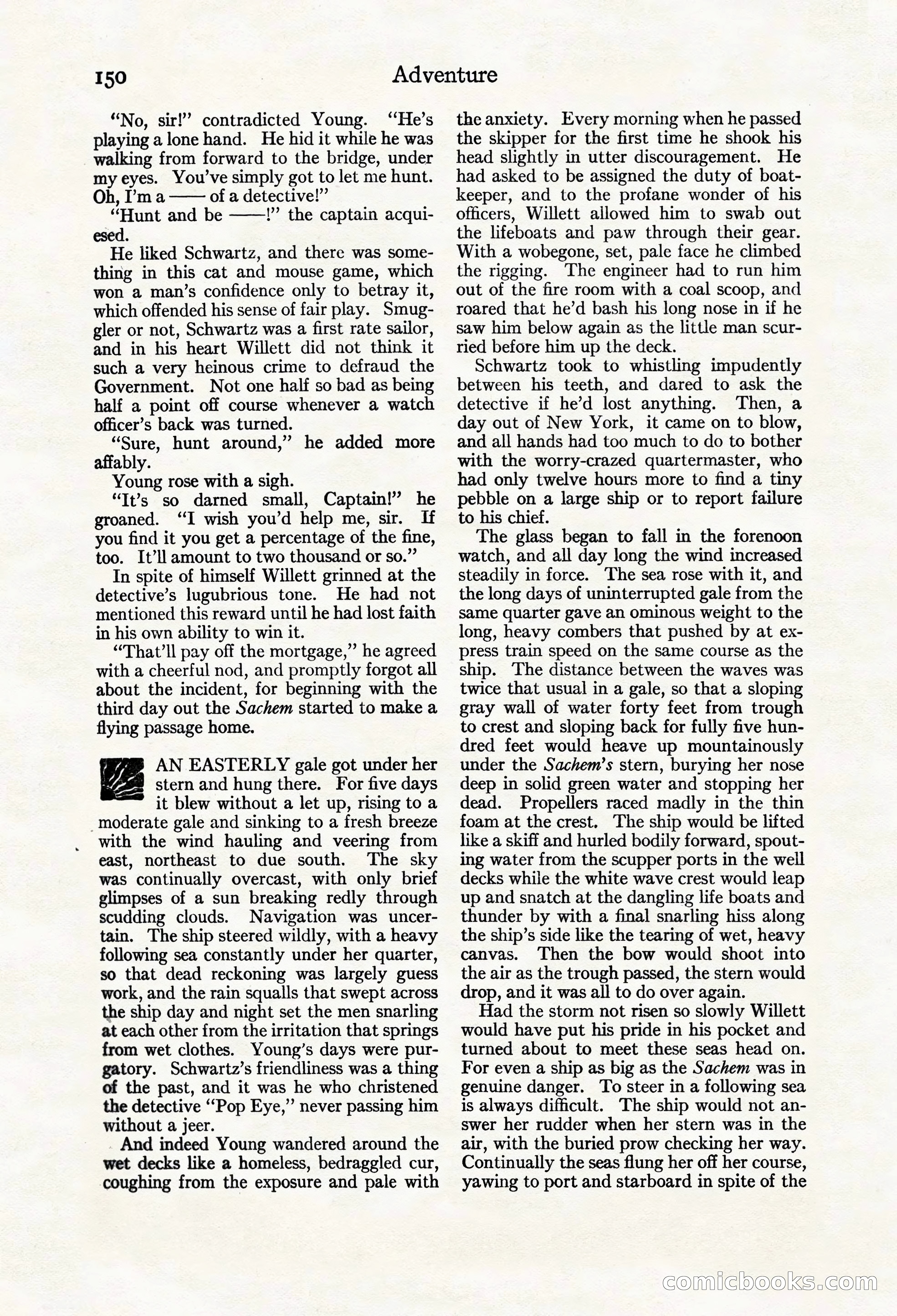 Adventure Magazine Cover, March 20, 1925 — page 168 of 212