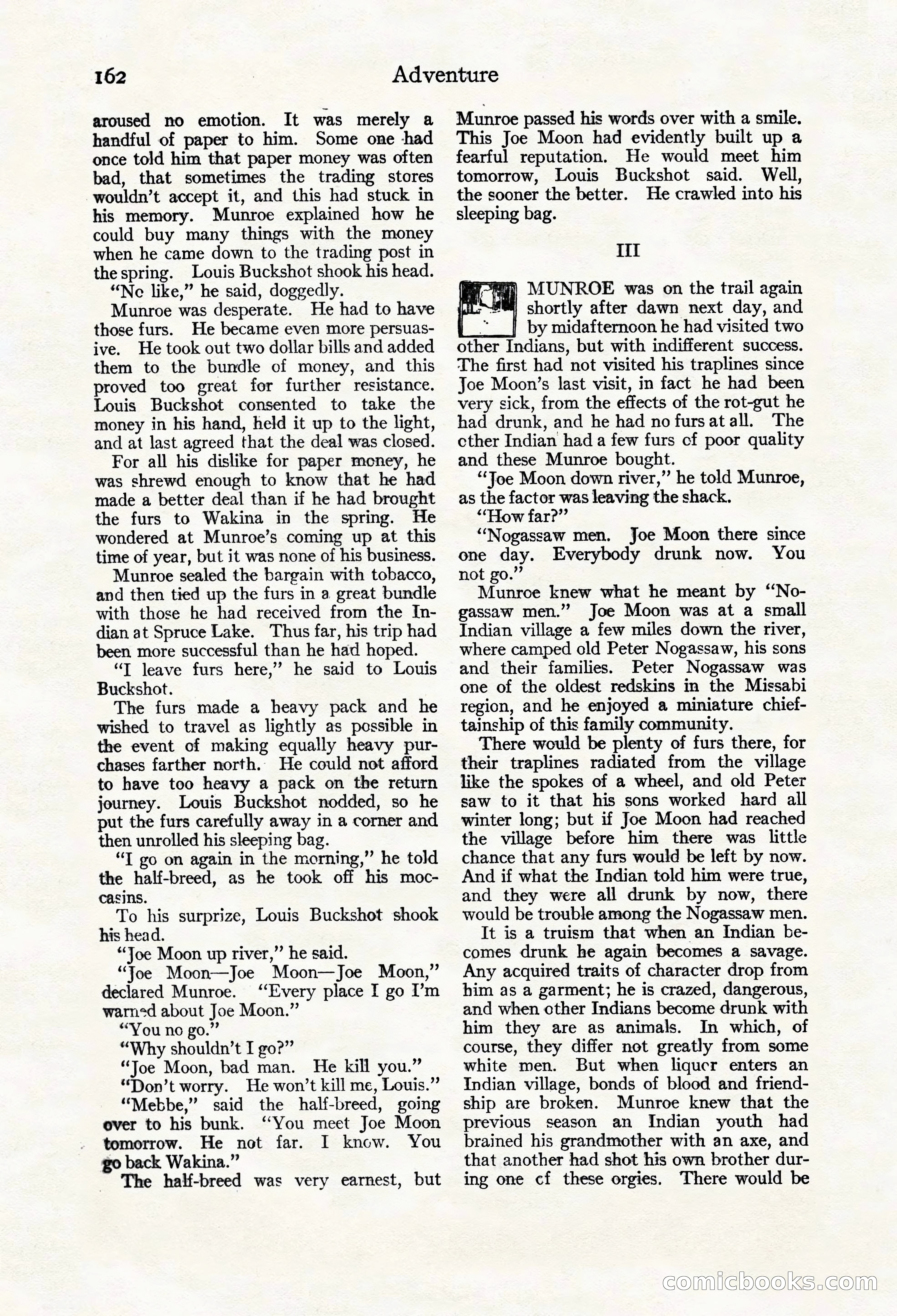 Adventure Magazine Cover, March 20, 1925 — page 180 of 212