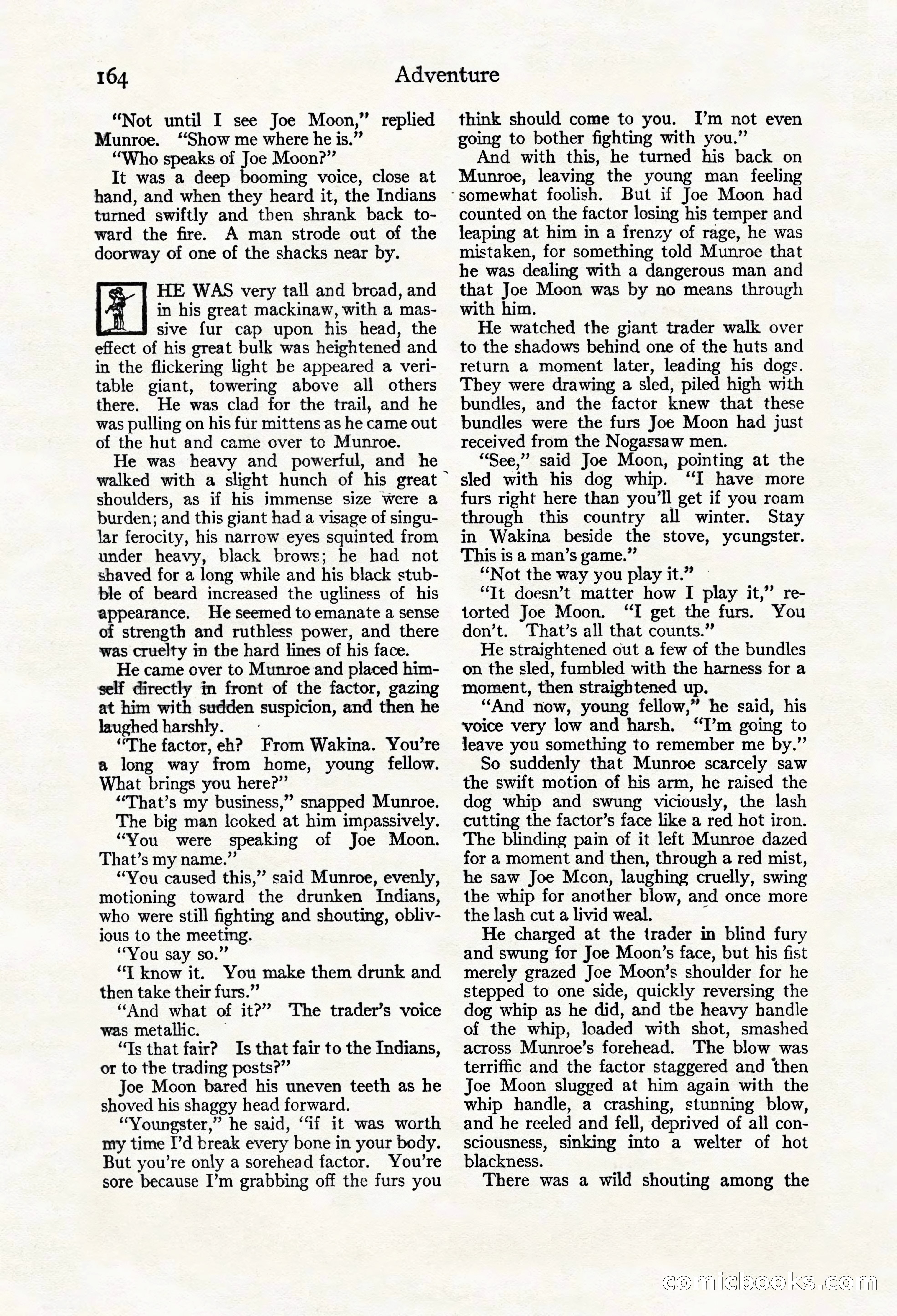Adventure Magazine Cover, March 20, 1925 — page 182 of 212