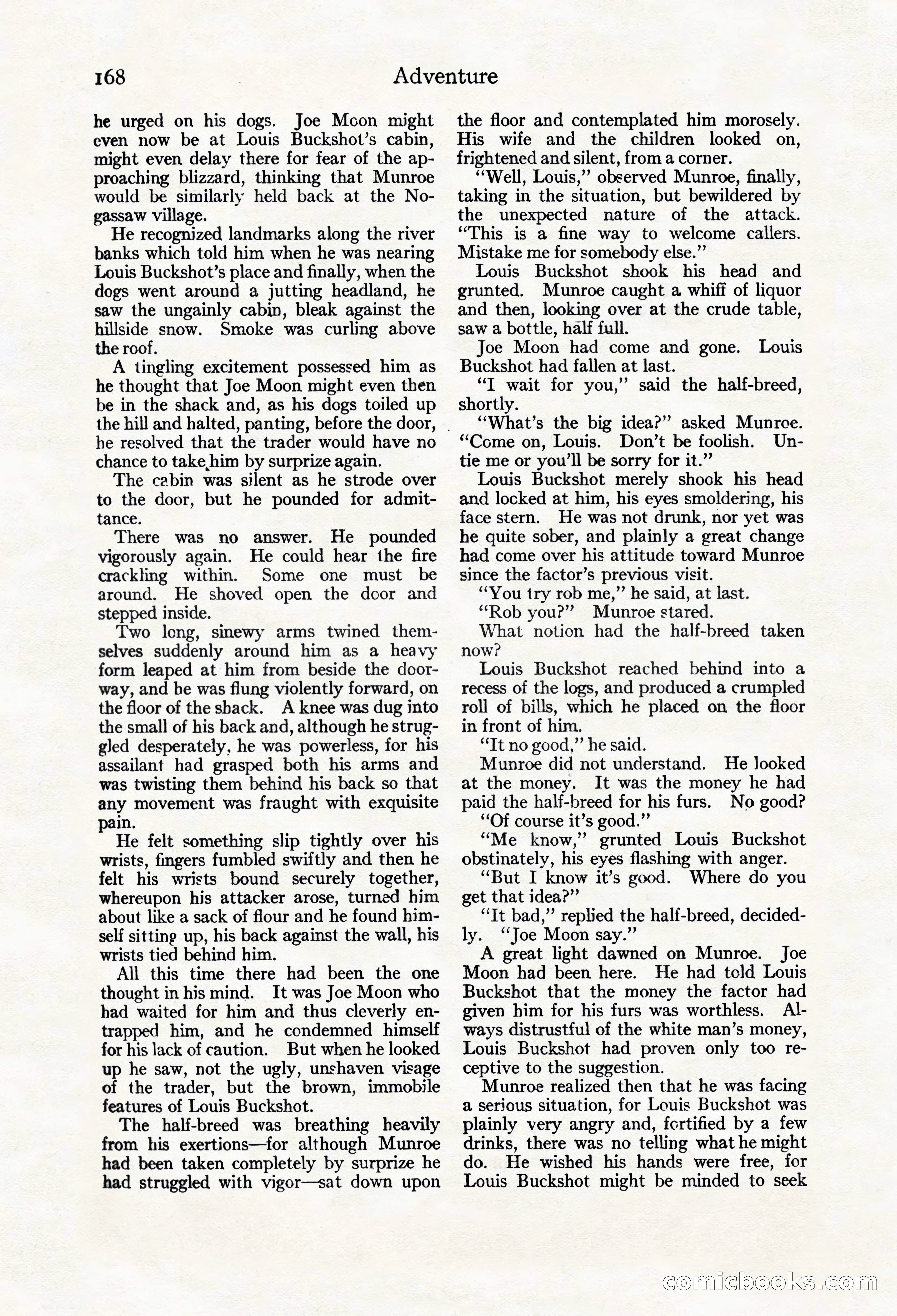 Adventure Magazine Cover, March 20, 1925 — page 186 of 212