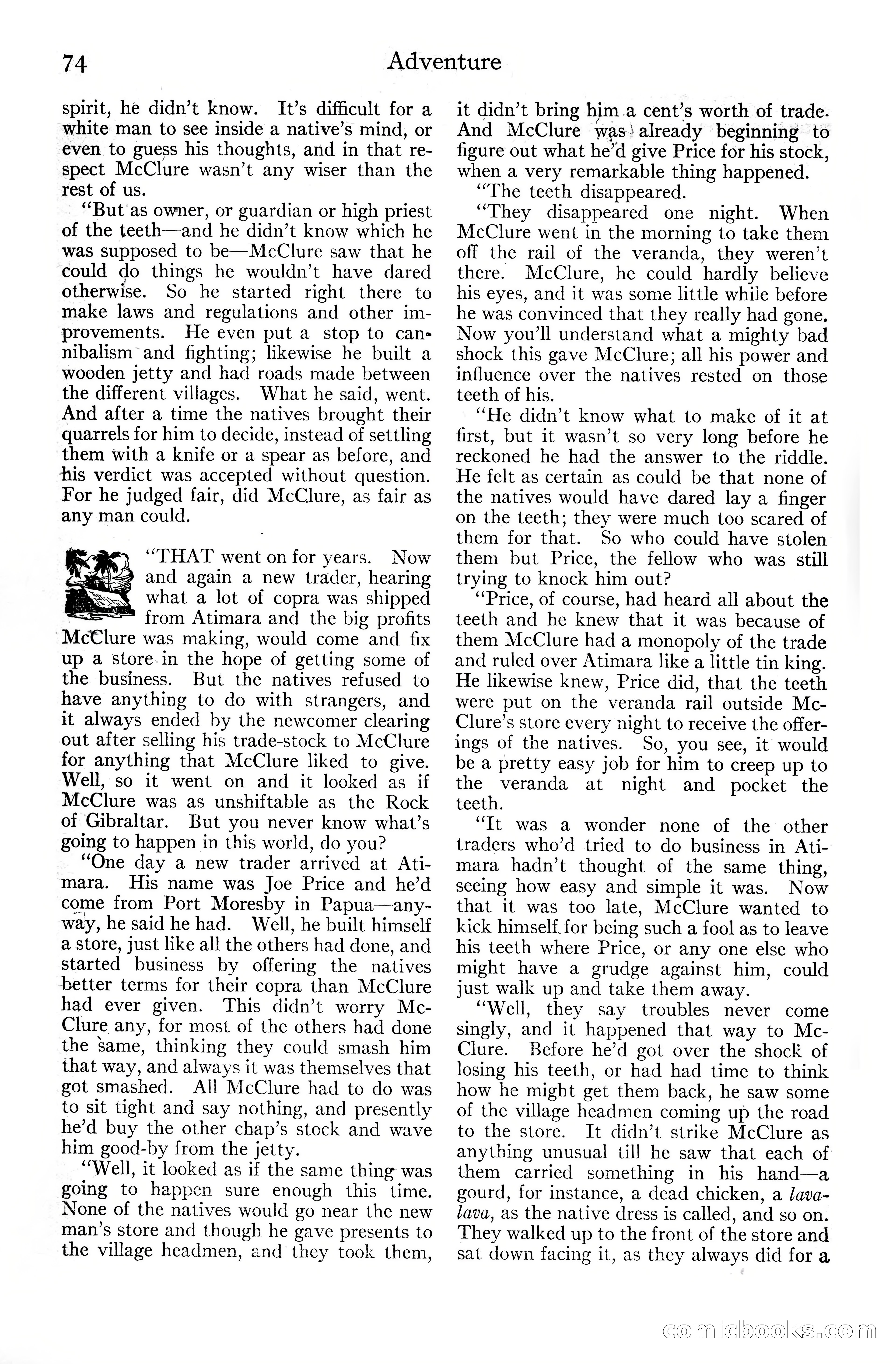 Adventure Magazine Cover, June 20, 1925 — page 92 of 212