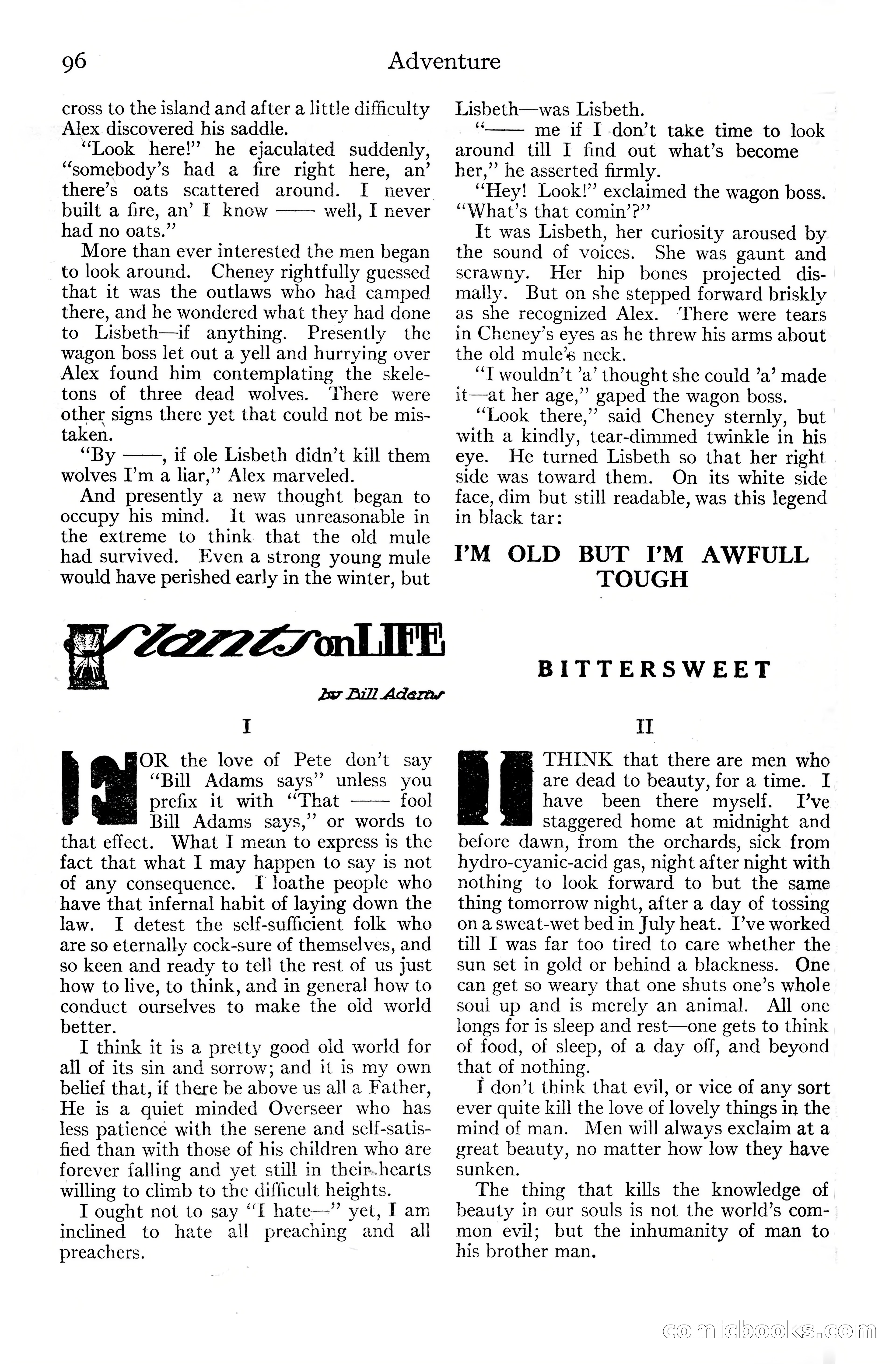 Adventure Magazine Cover, June 20, 1925 — page 114 of 212