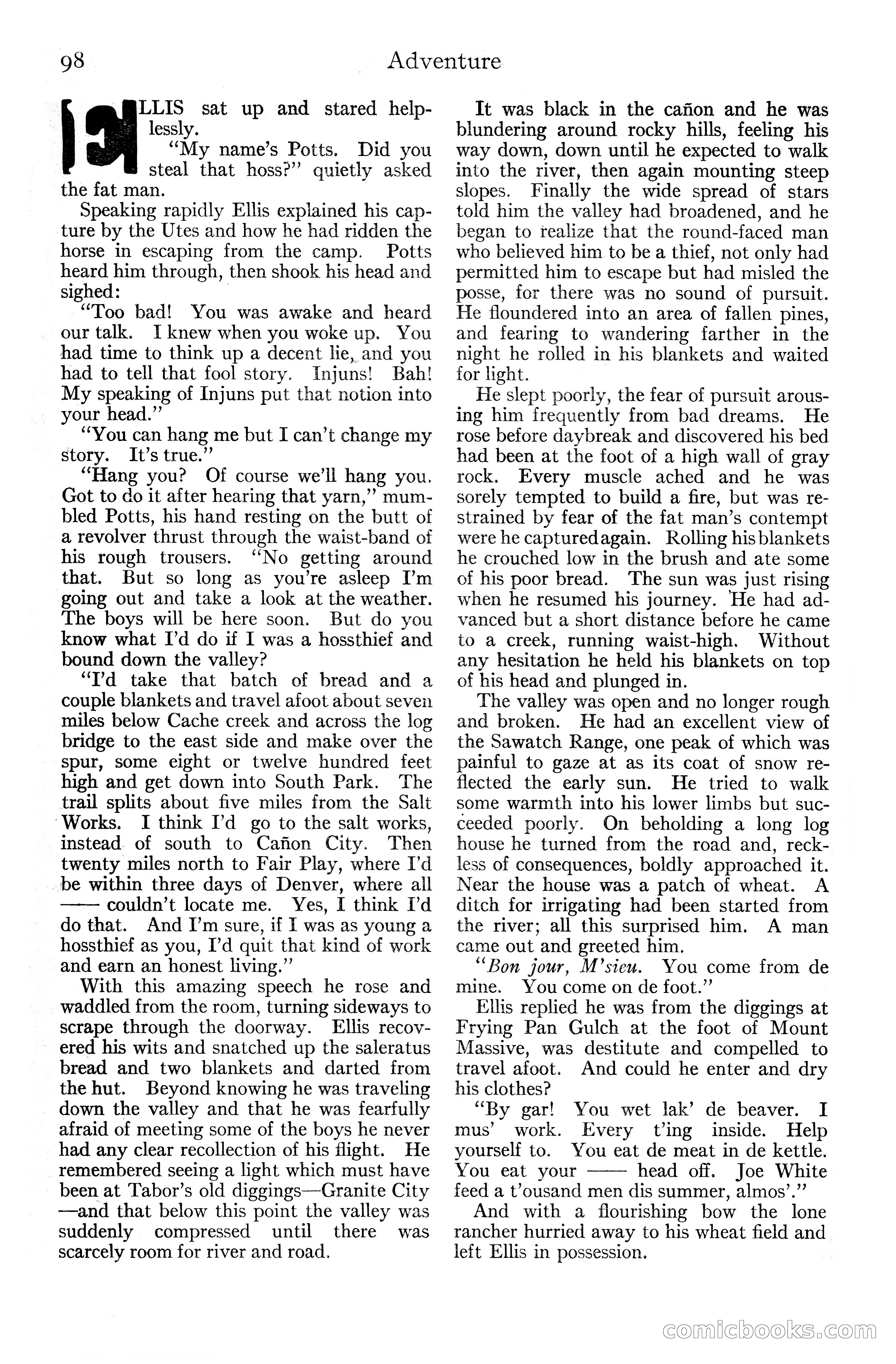 Adventure Magazine Cover, June 20, 1925 — page 116 of 212