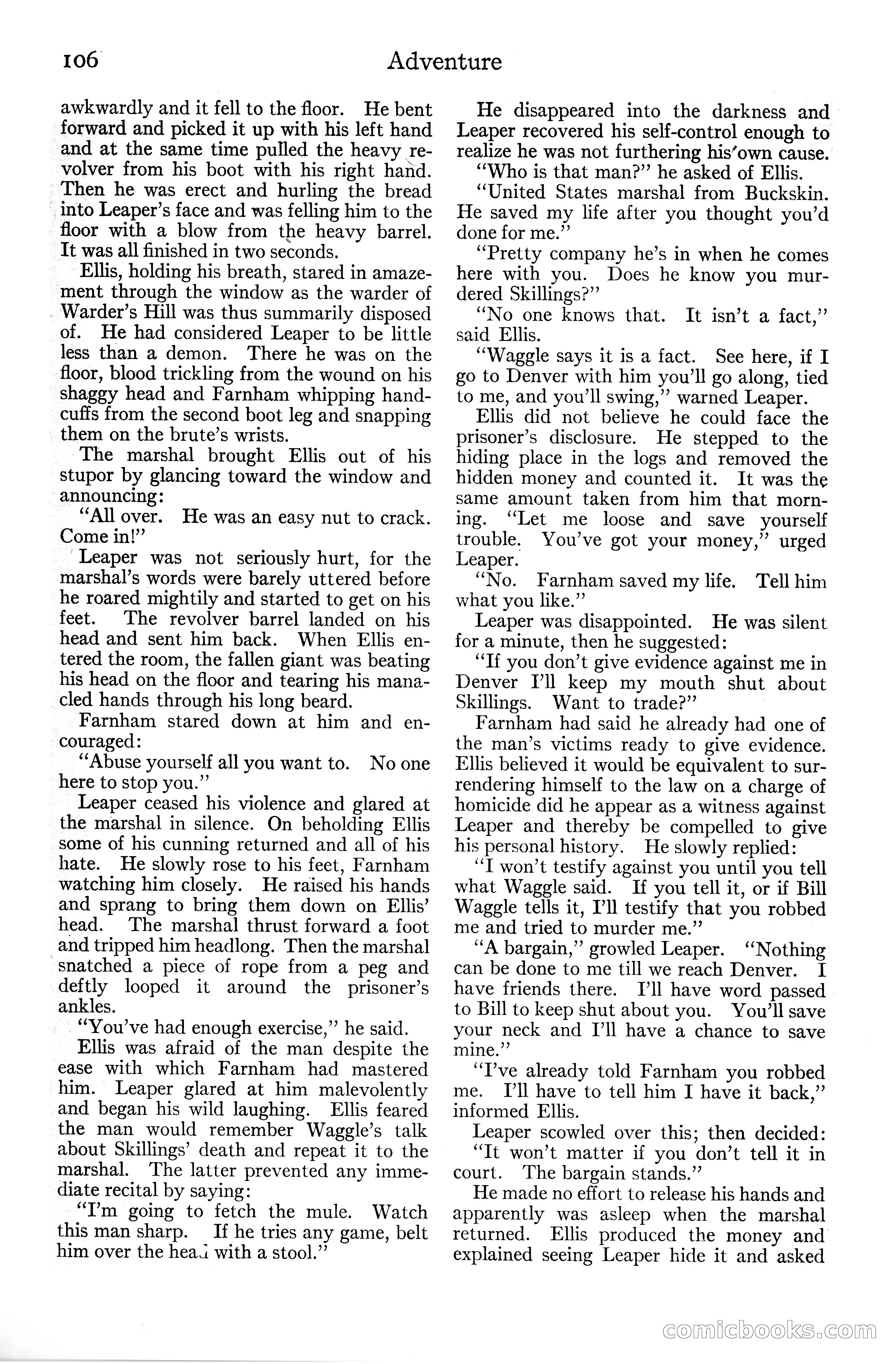 Adventure Magazine Cover, June 20, 1925 — page 124 of 212