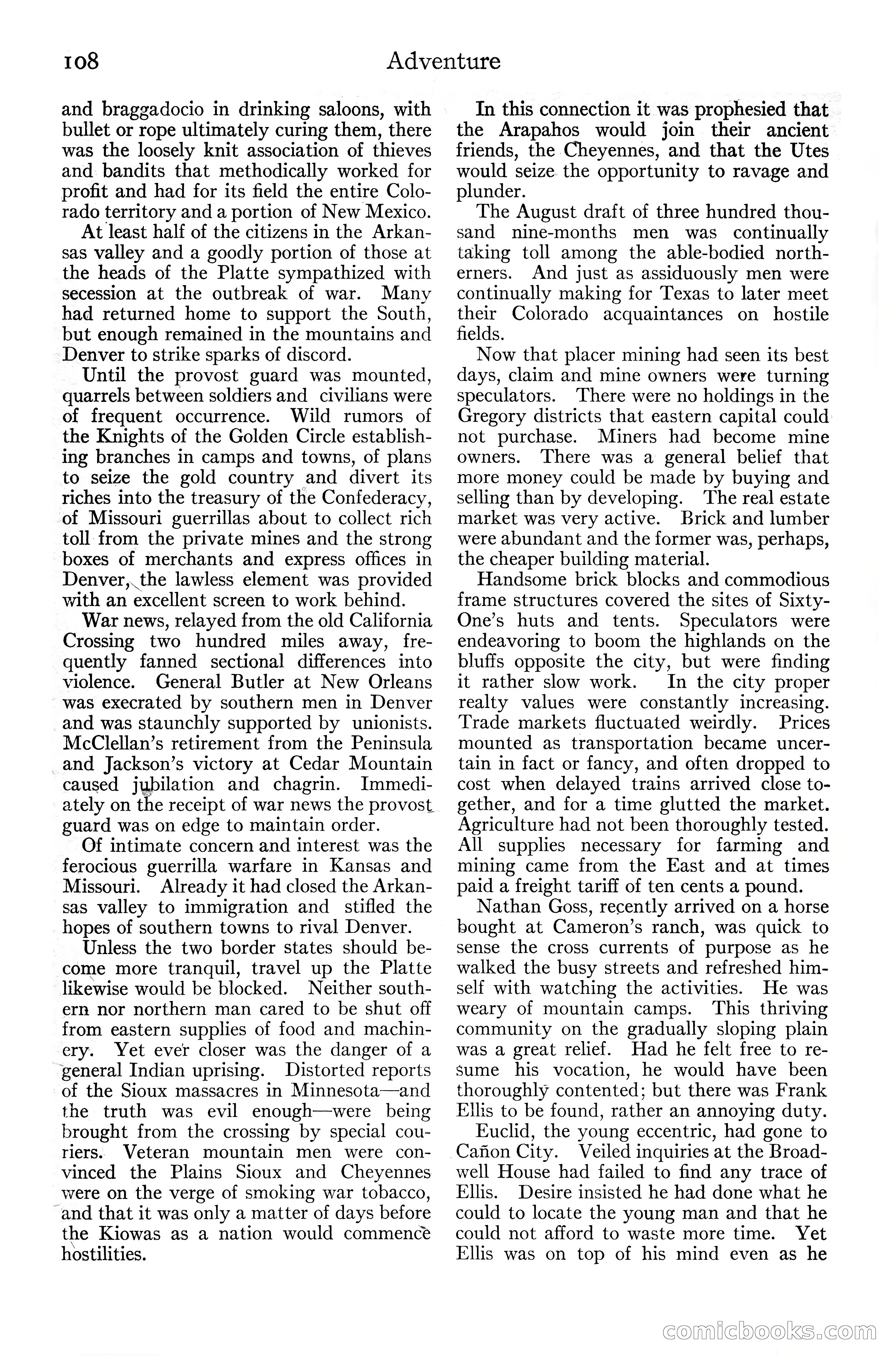 Adventure Magazine Cover, June 20, 1925 — page 126 of 212