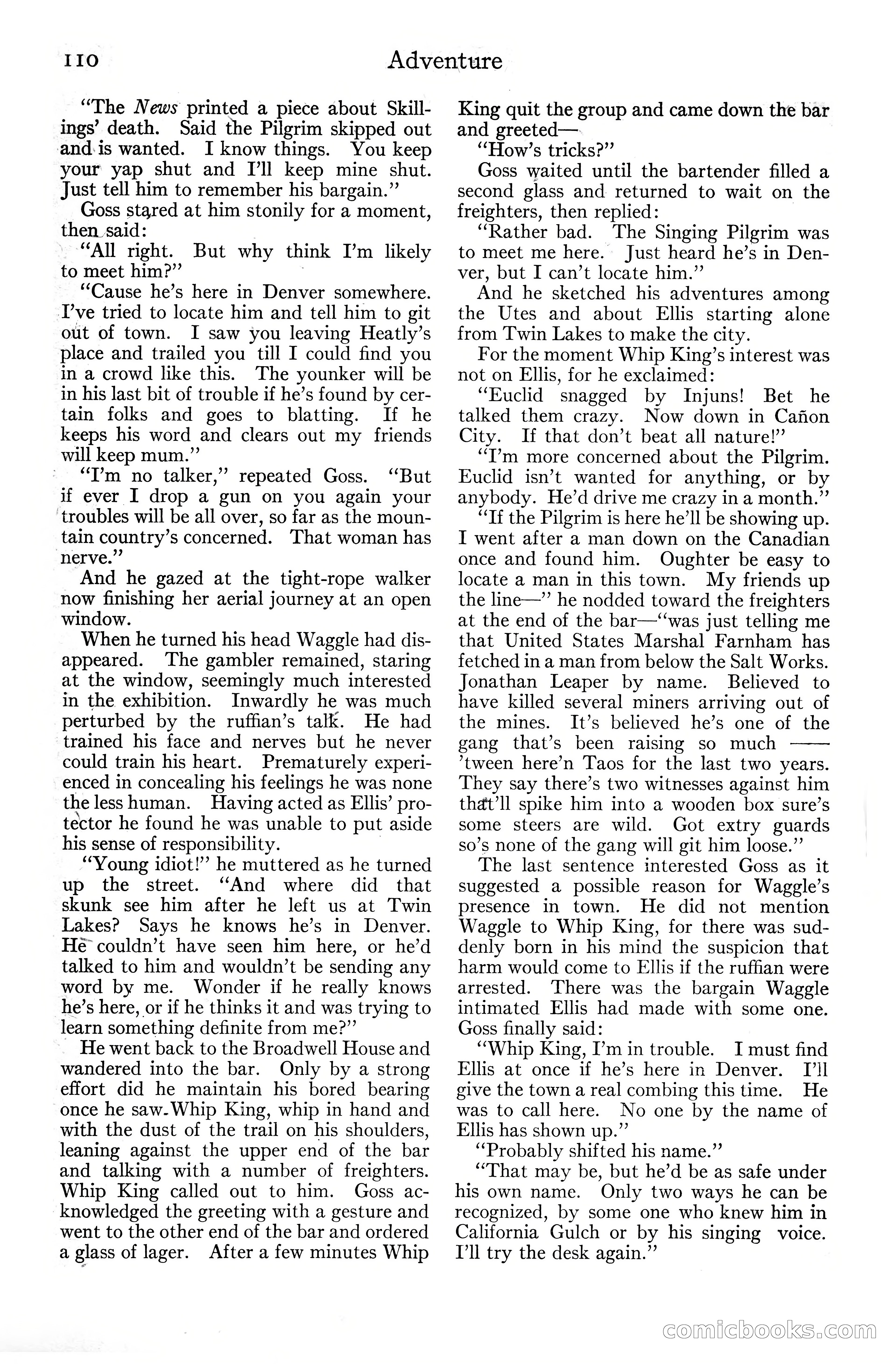 Adventure Magazine Cover, June 20, 1925 — page 128 of 212