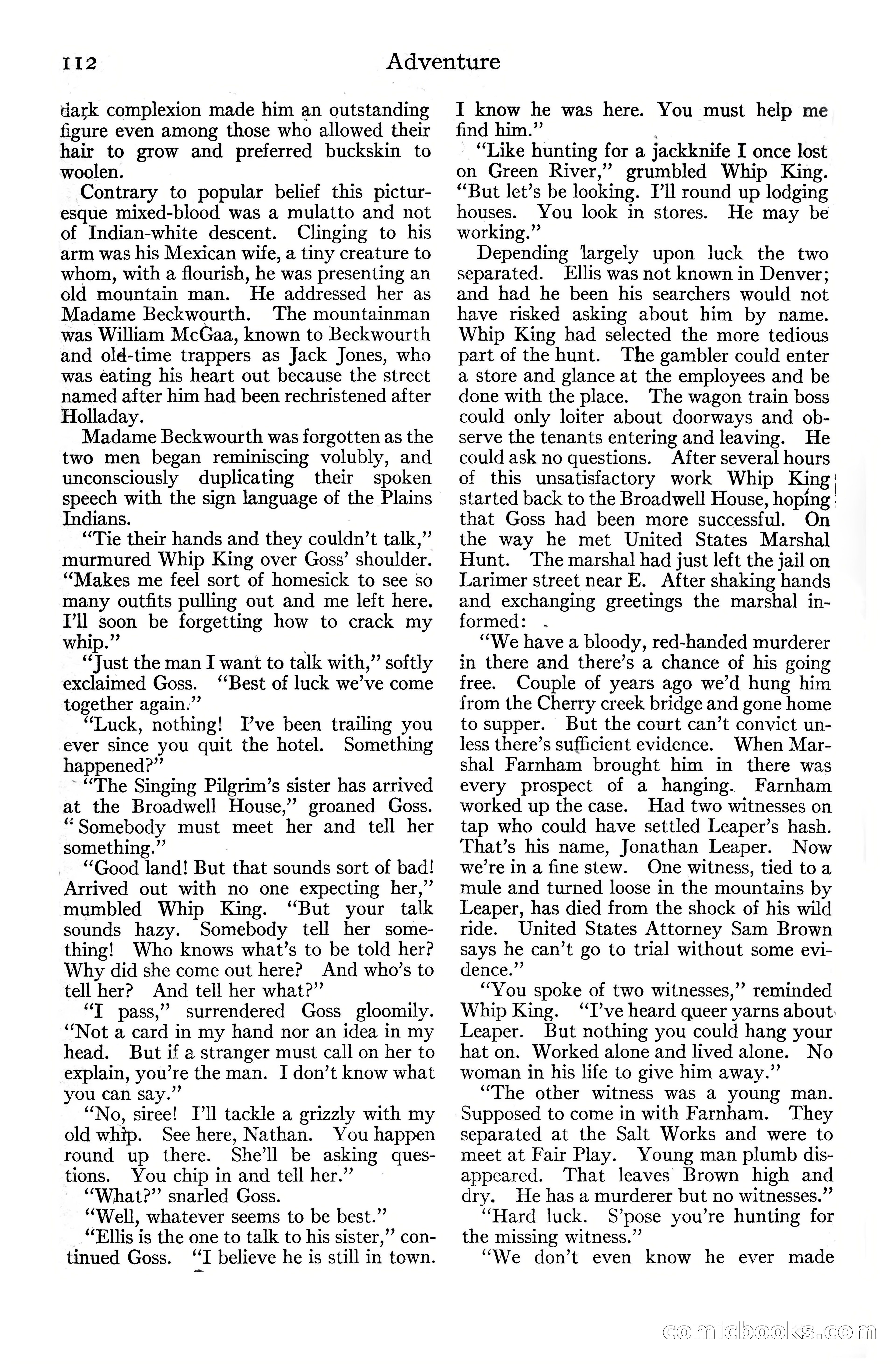 Adventure Magazine Cover, June 20, 1925 — page 130 of 212