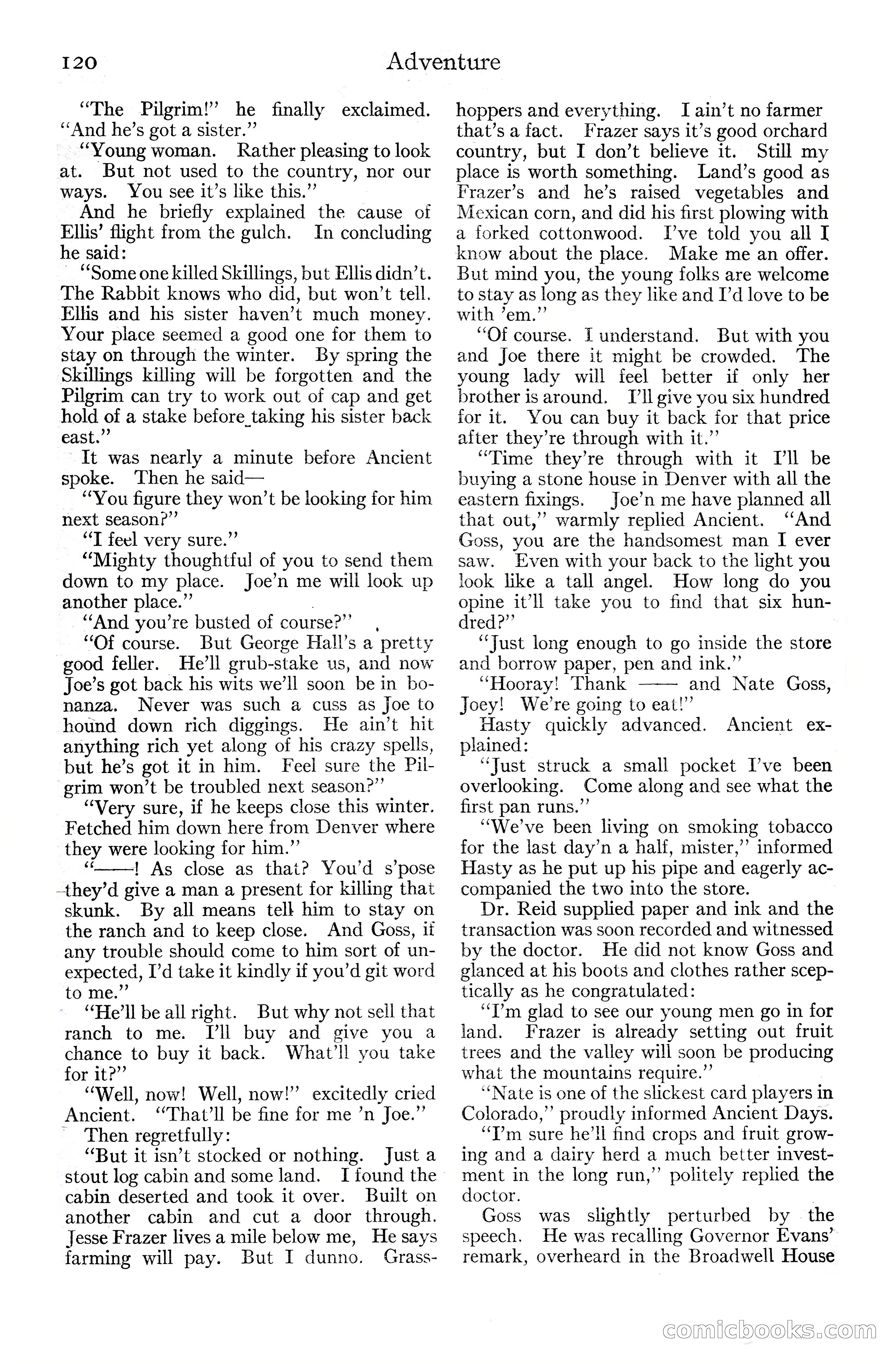 Adventure Magazine Cover, June 20, 1925 — page 138 of 212