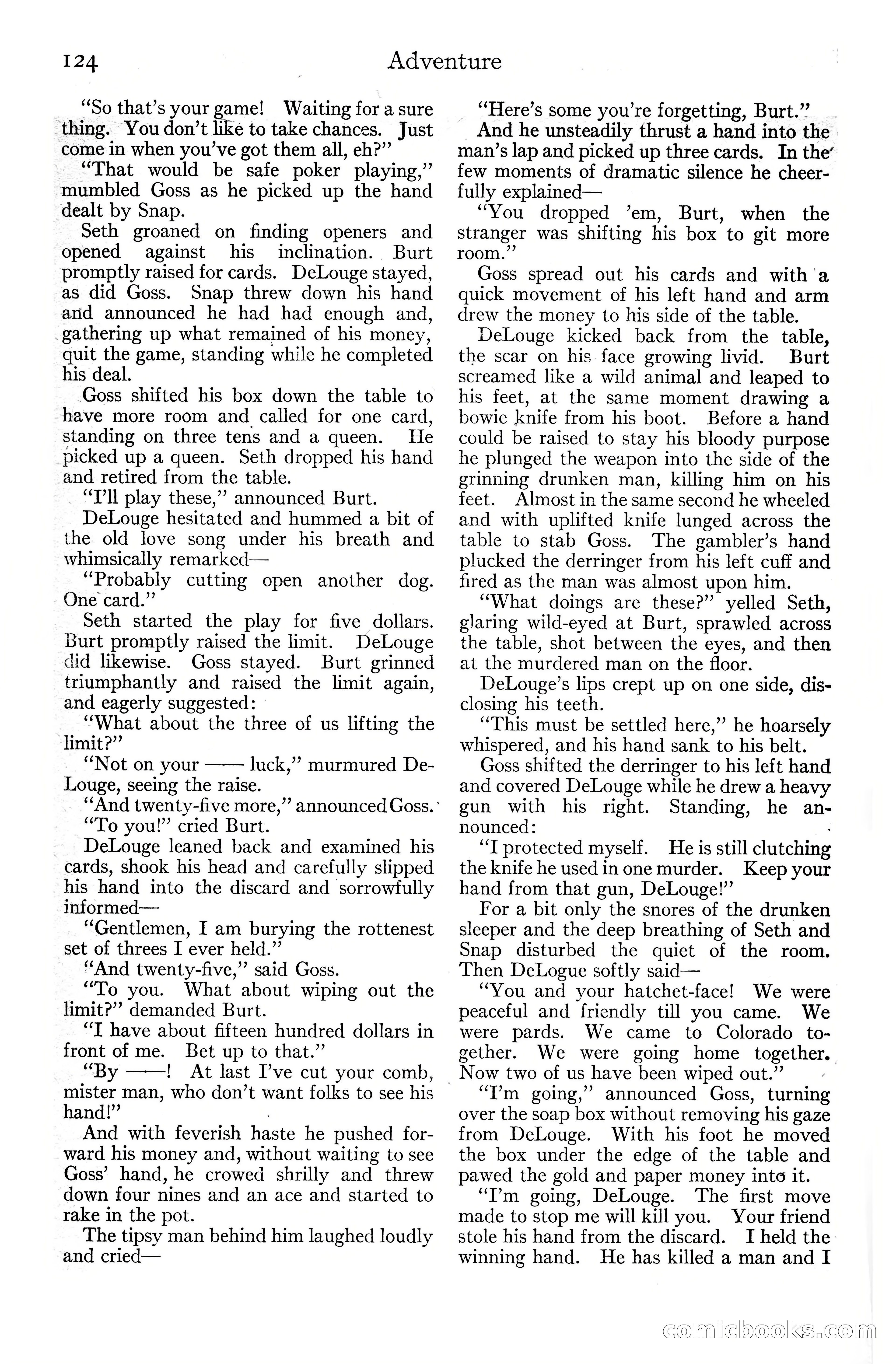Adventure Magazine Cover, June 20, 1925 — page 142 of 212