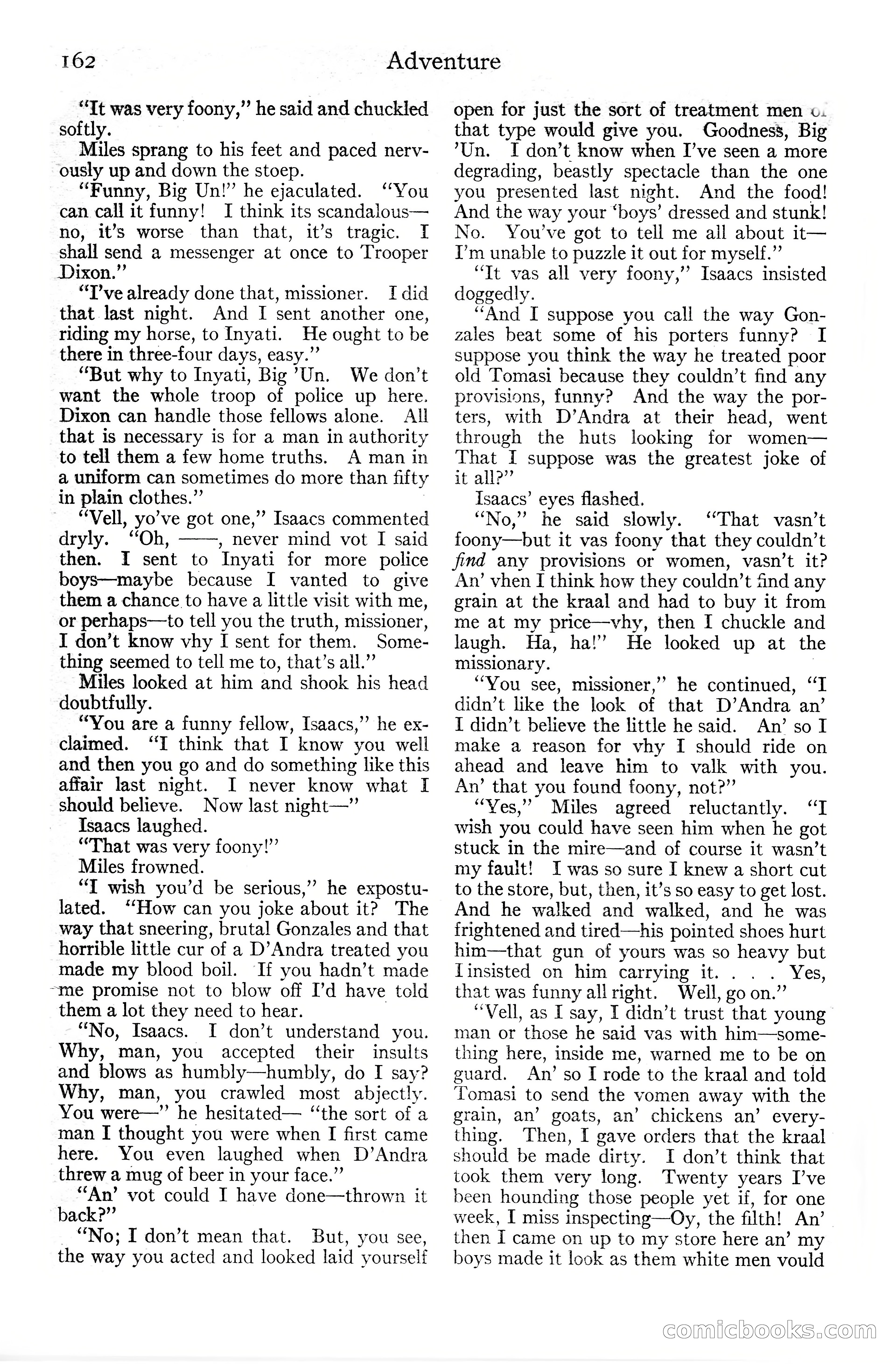 Adventure Magazine Cover, June 20, 1925 — page 180 of 212