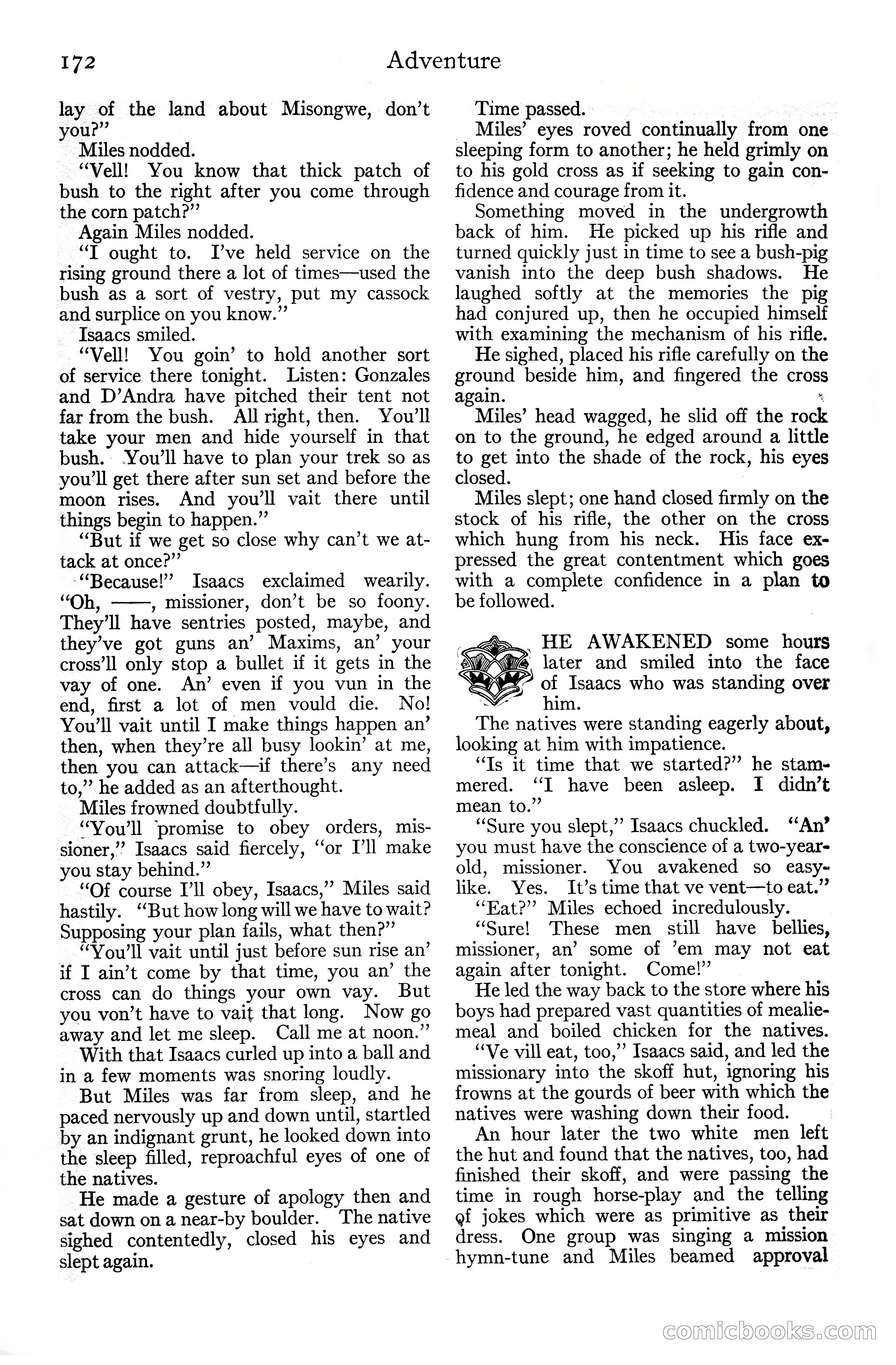 Adventure Magazine Cover, June 20, 1925 — page 190 of 212