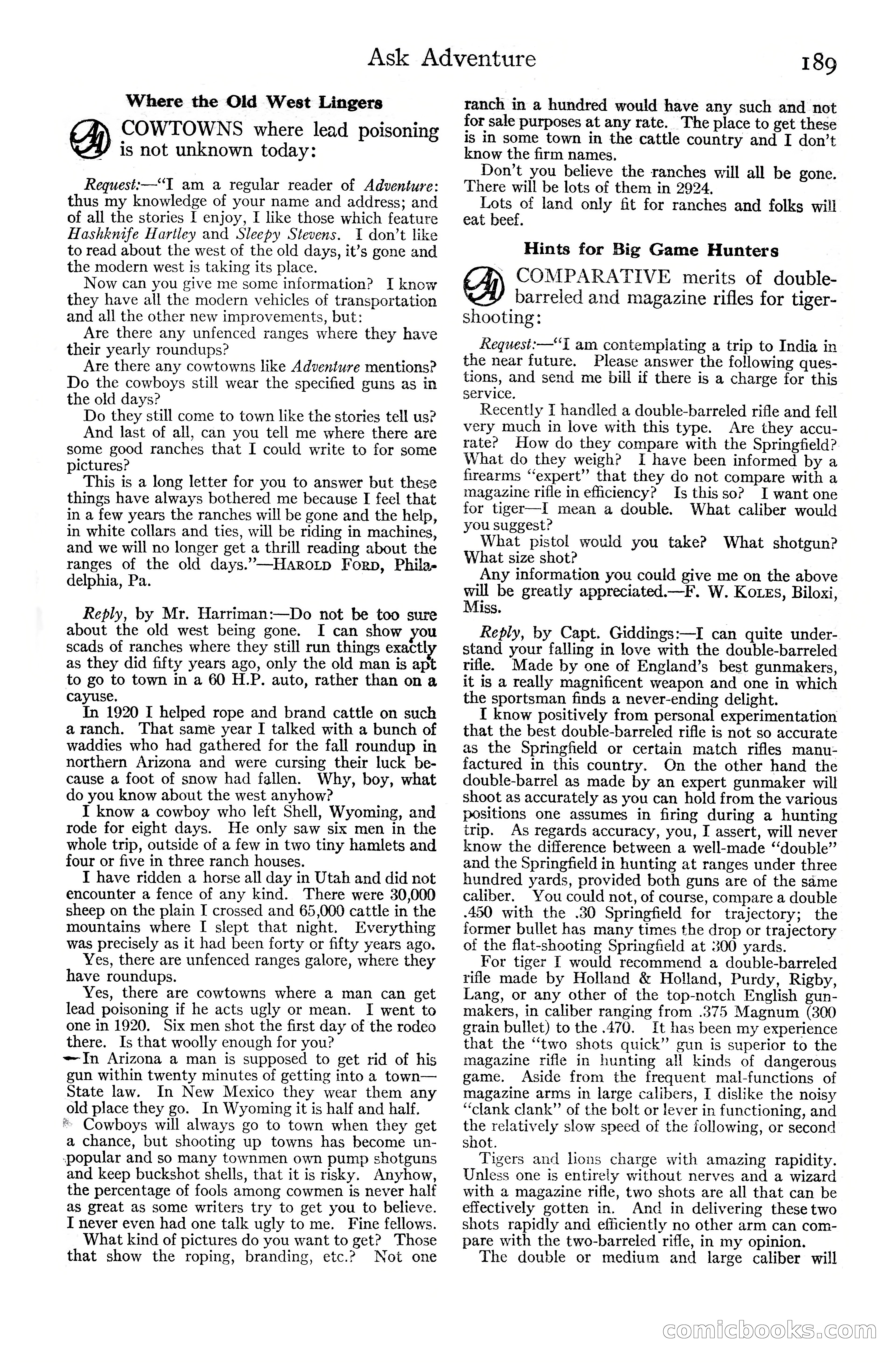 Adventure Magazine Cover, June 20, 1925 — page 207 of 212