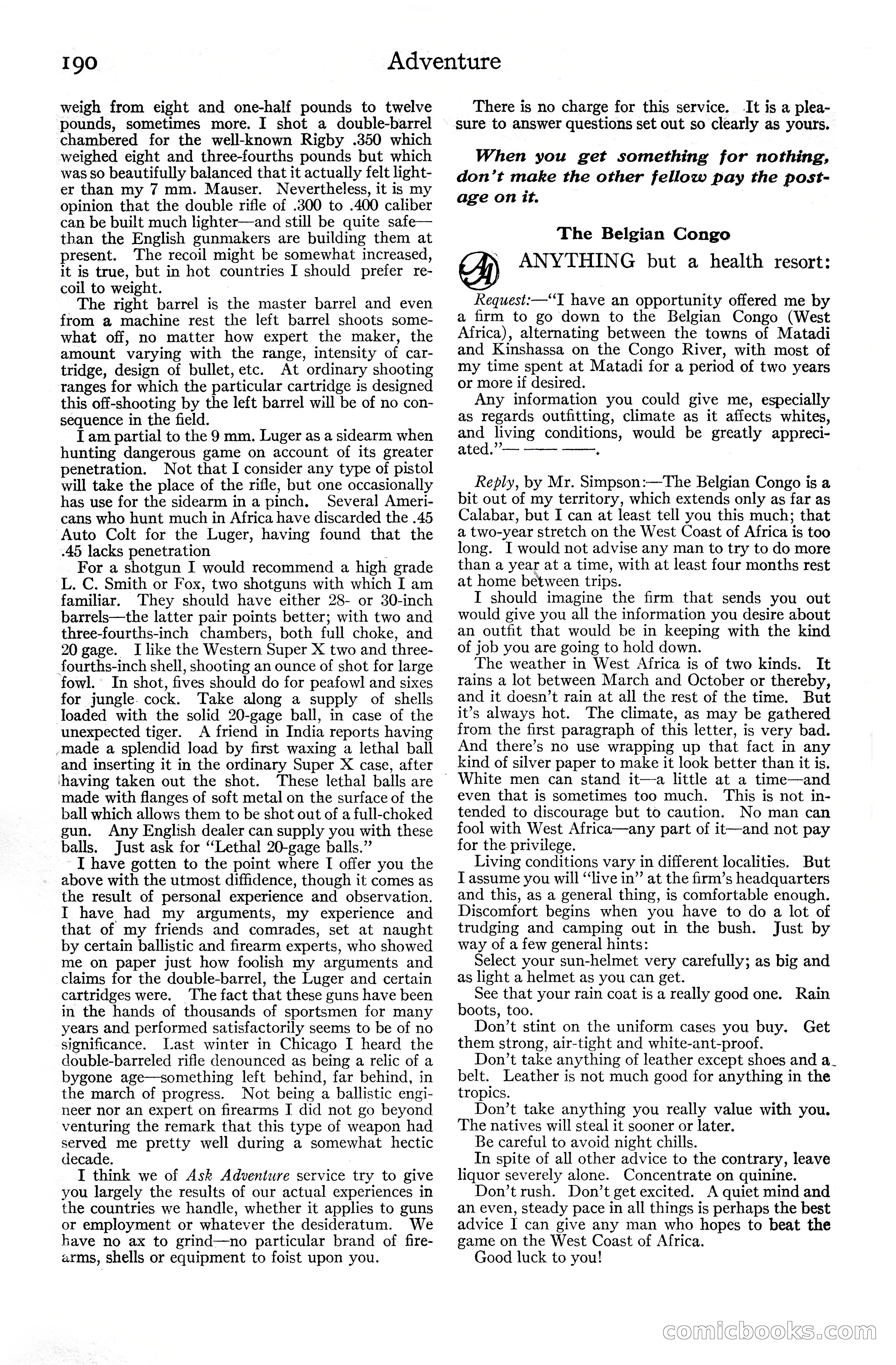 Adventure Magazine Cover, June 20, 1925 — page 208 of 212