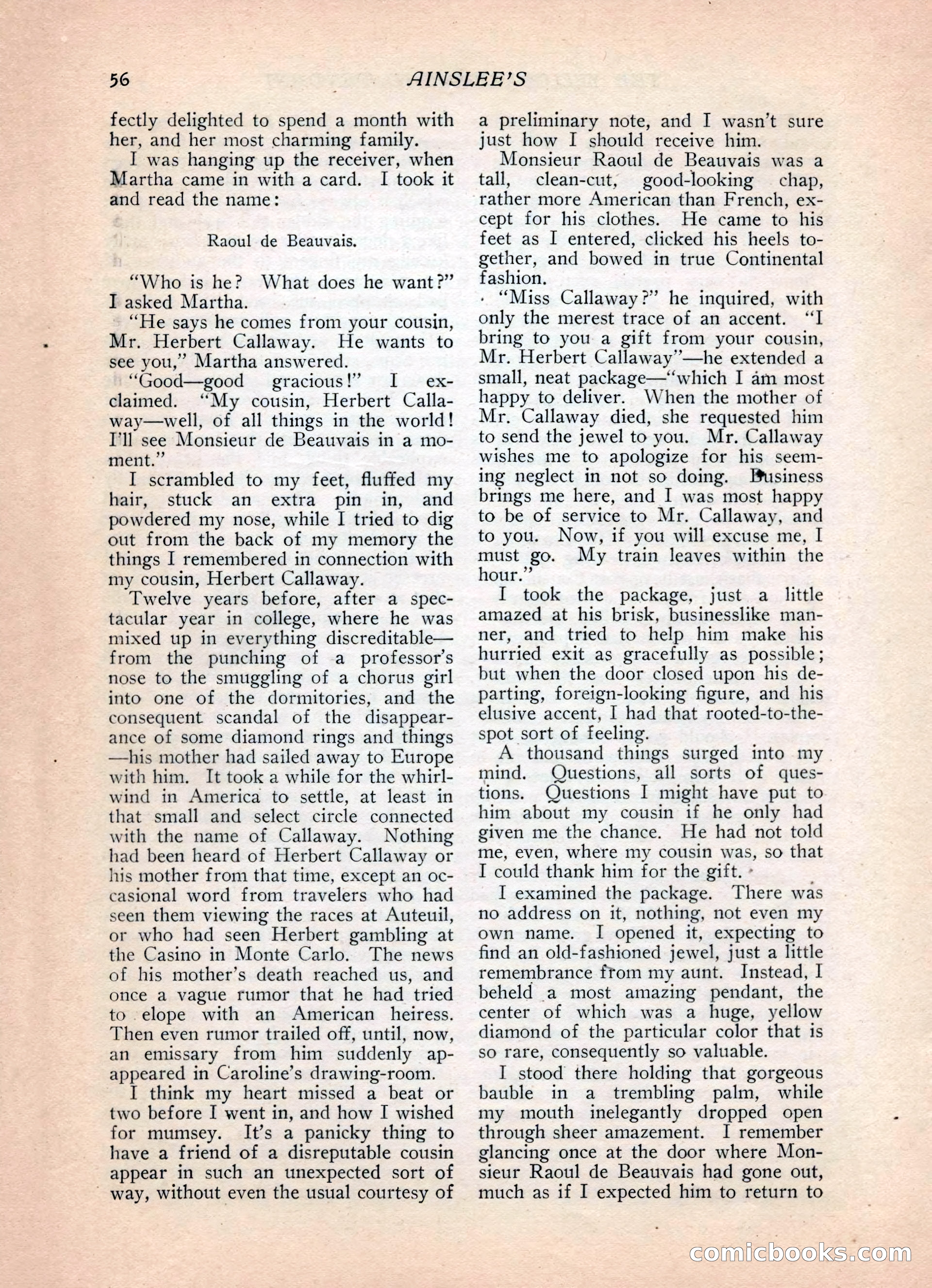 Ainslee's Magazine, February 1913 — page 66 of 192