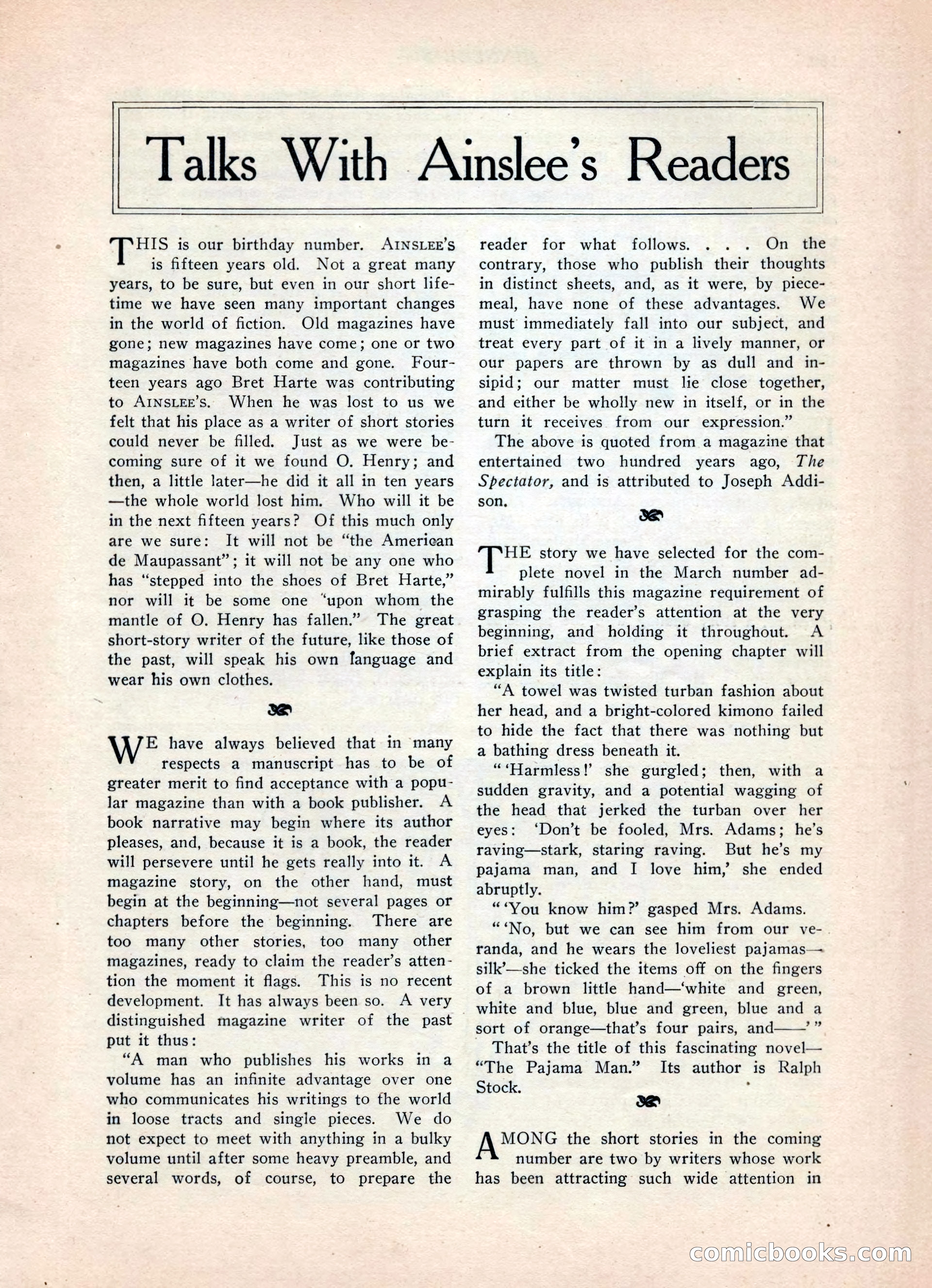 Ainslee's Magazine, February 1913 — page 169 of 192
