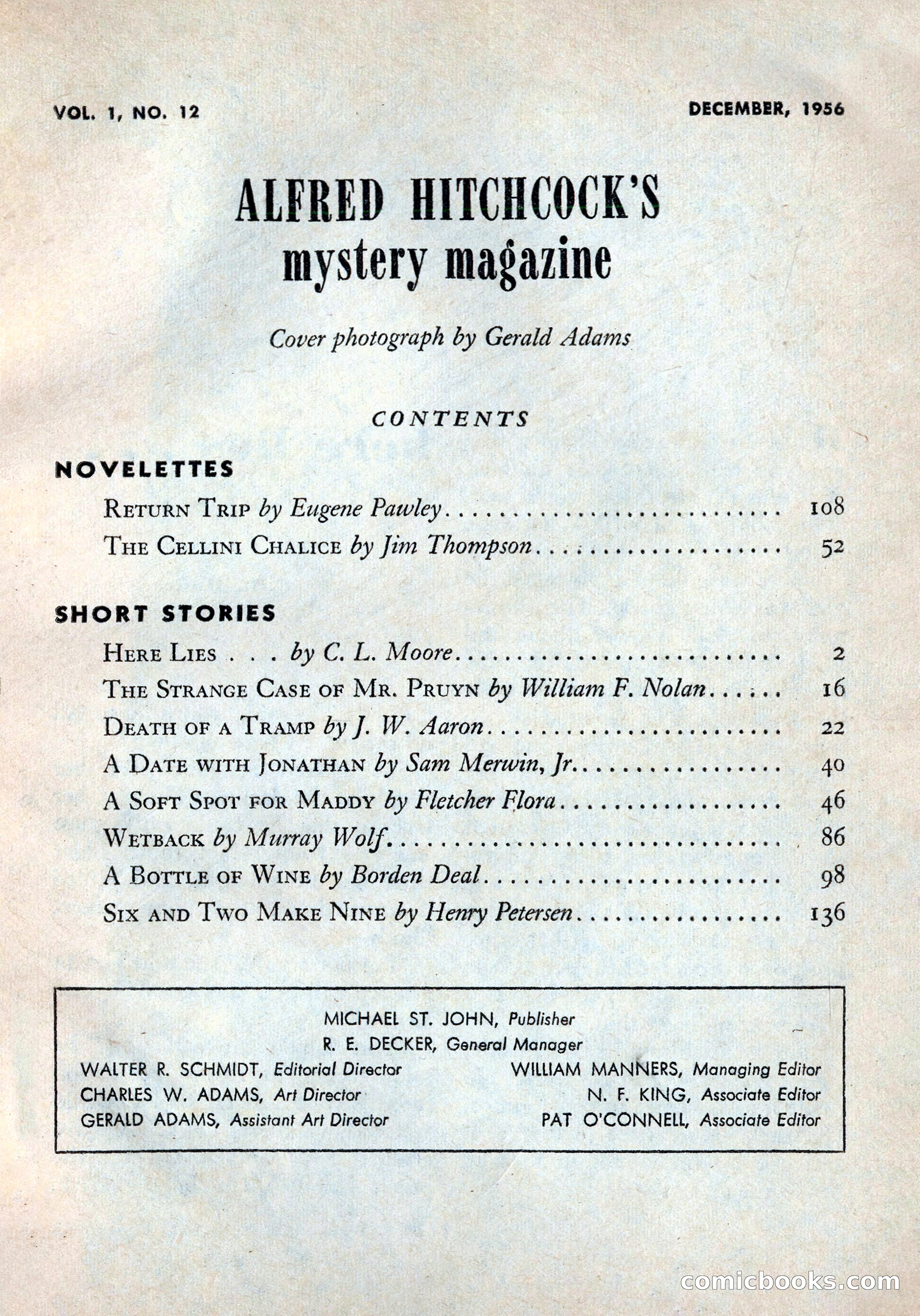 Alfred Hitchcock's Mystery Magazine, December 1956 — page 3 of 148