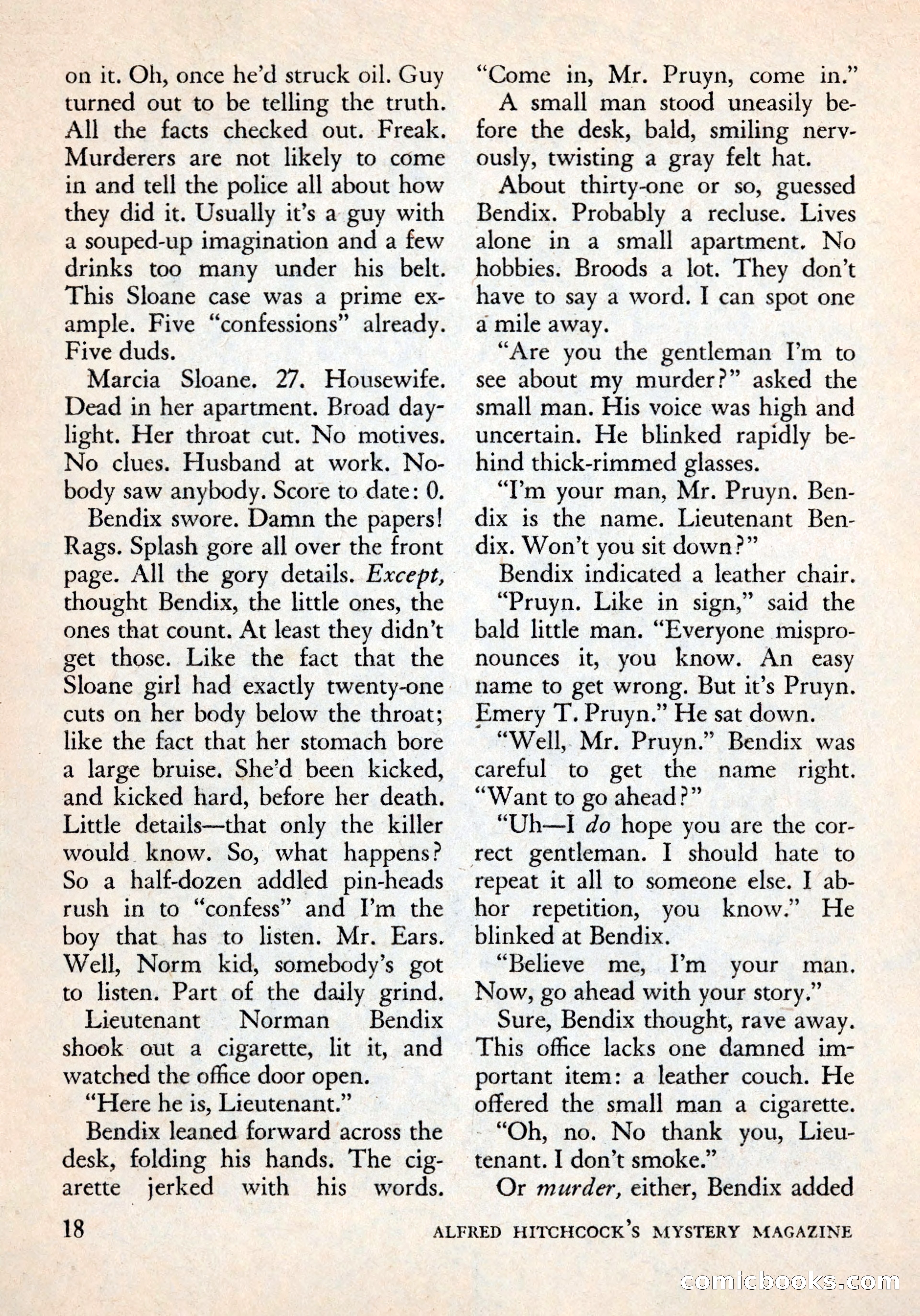 Alfred Hitchcock's Mystery Magazine, December 1956 — page 20 of 148