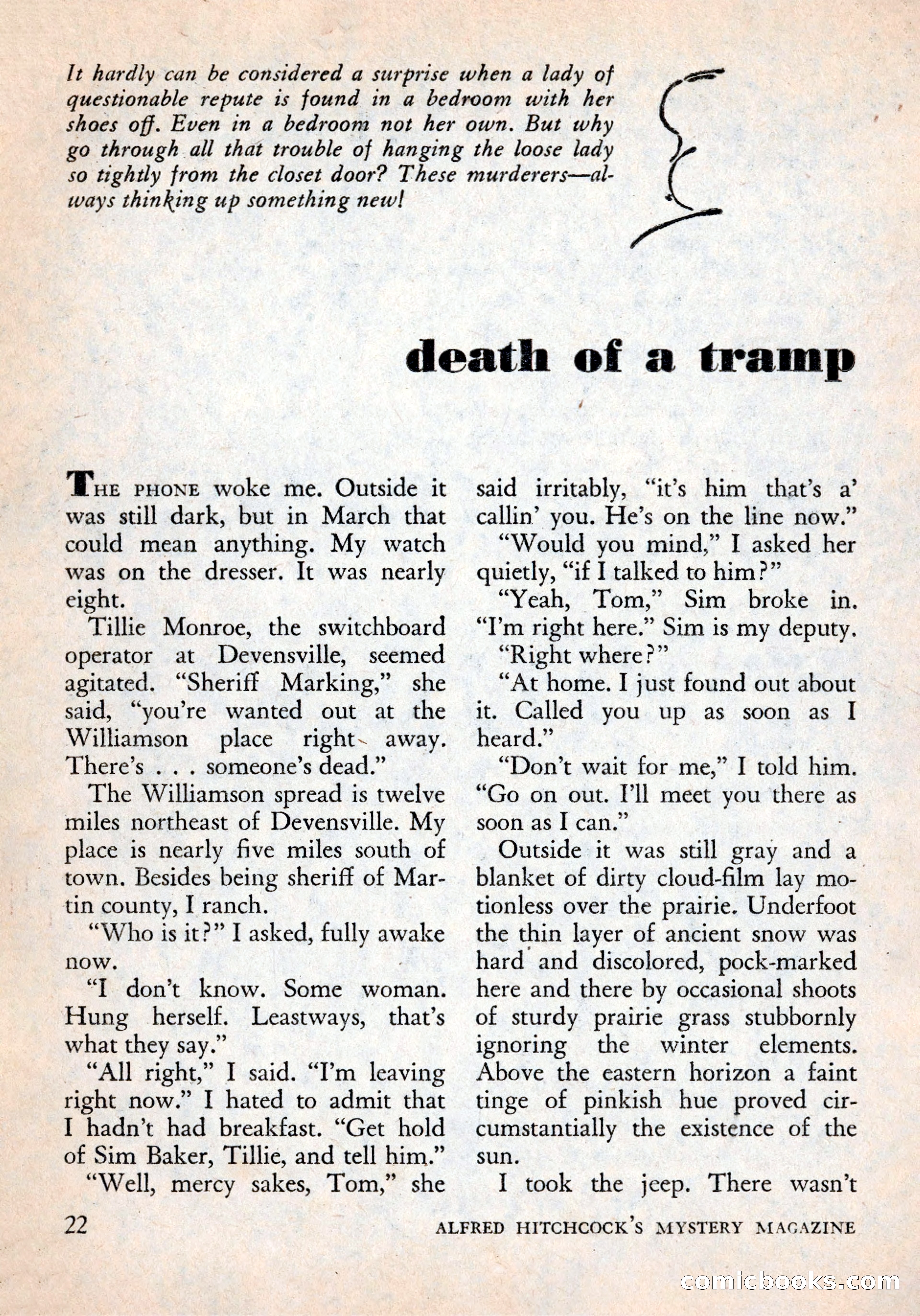 Alfred Hitchcock's Mystery Magazine, December 1956 — page 24 of 148