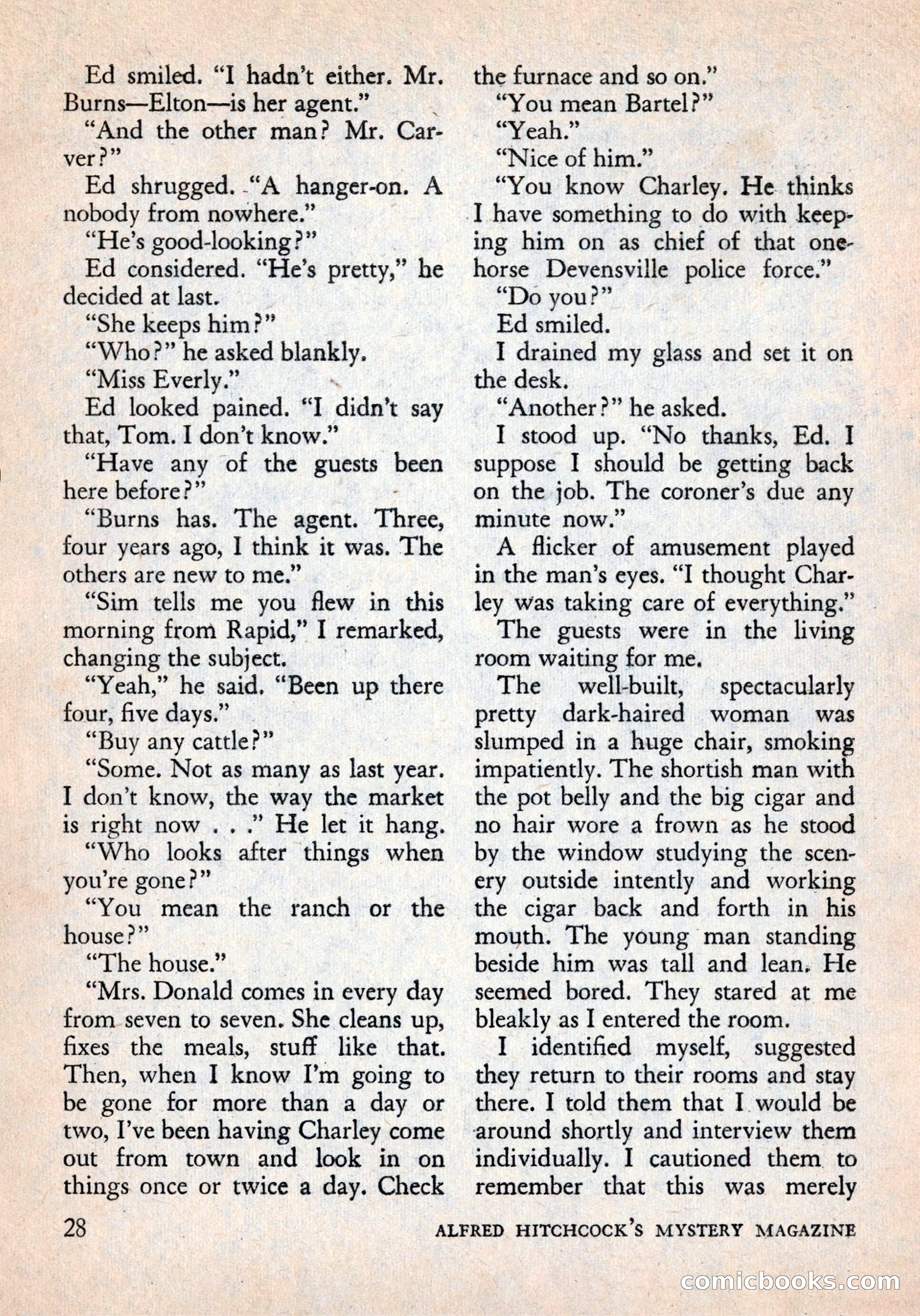 Alfred Hitchcock's Mystery Magazine, December 1956 — page 30 of 148