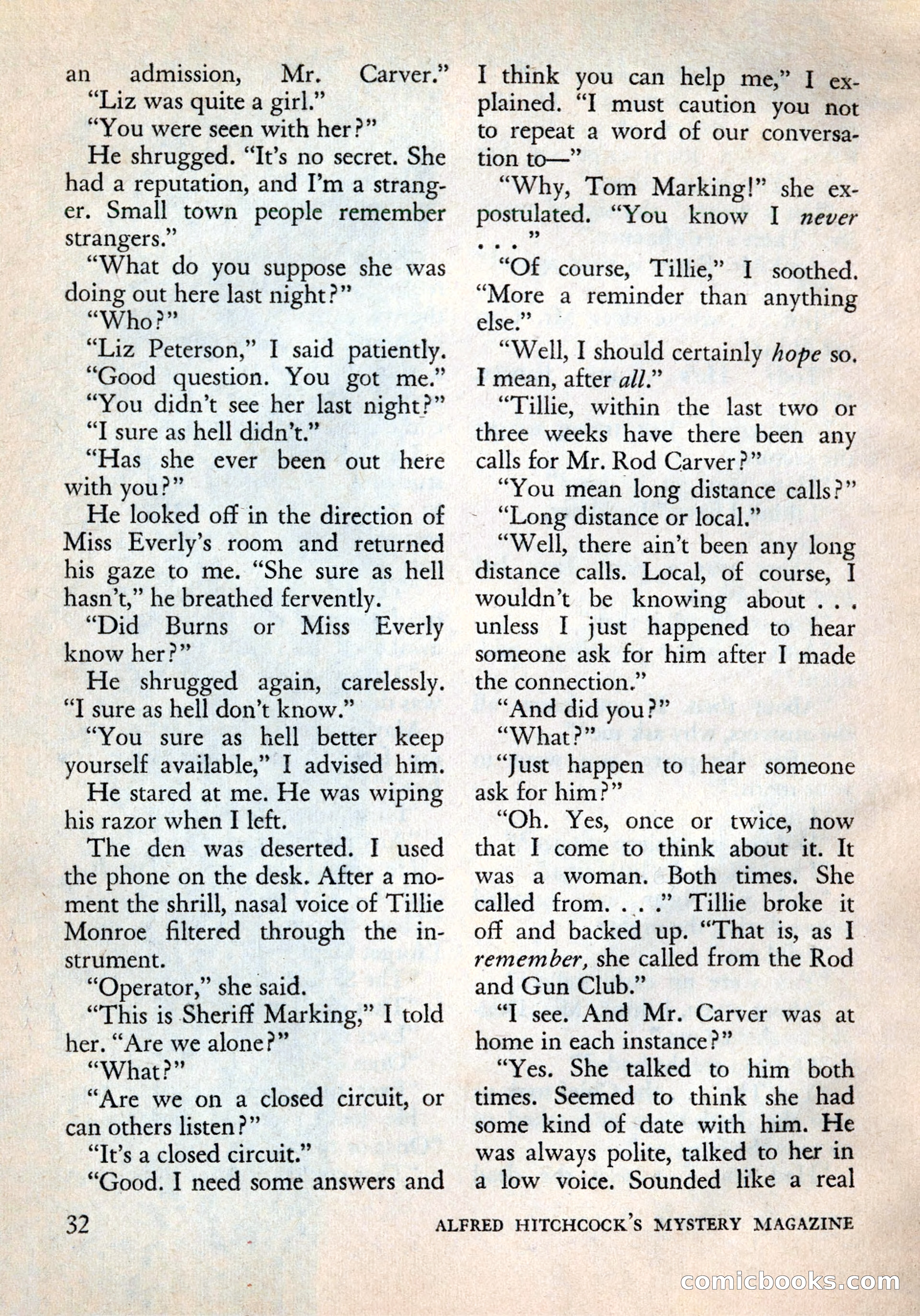 Alfred Hitchcock's Mystery Magazine, December 1956 — page 34 of 148