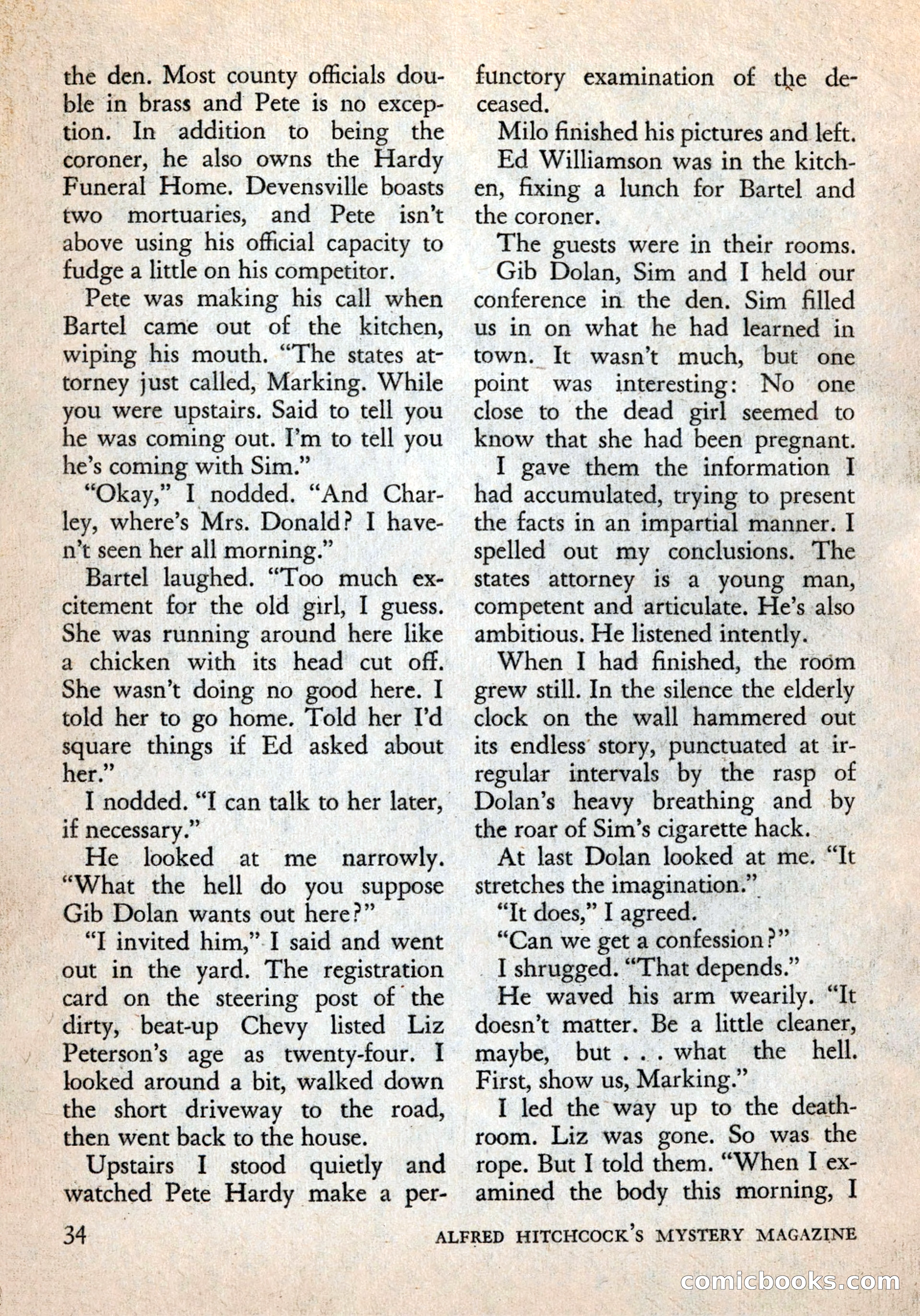 Alfred Hitchcock's Mystery Magazine, December 1956 — page 36 of 148