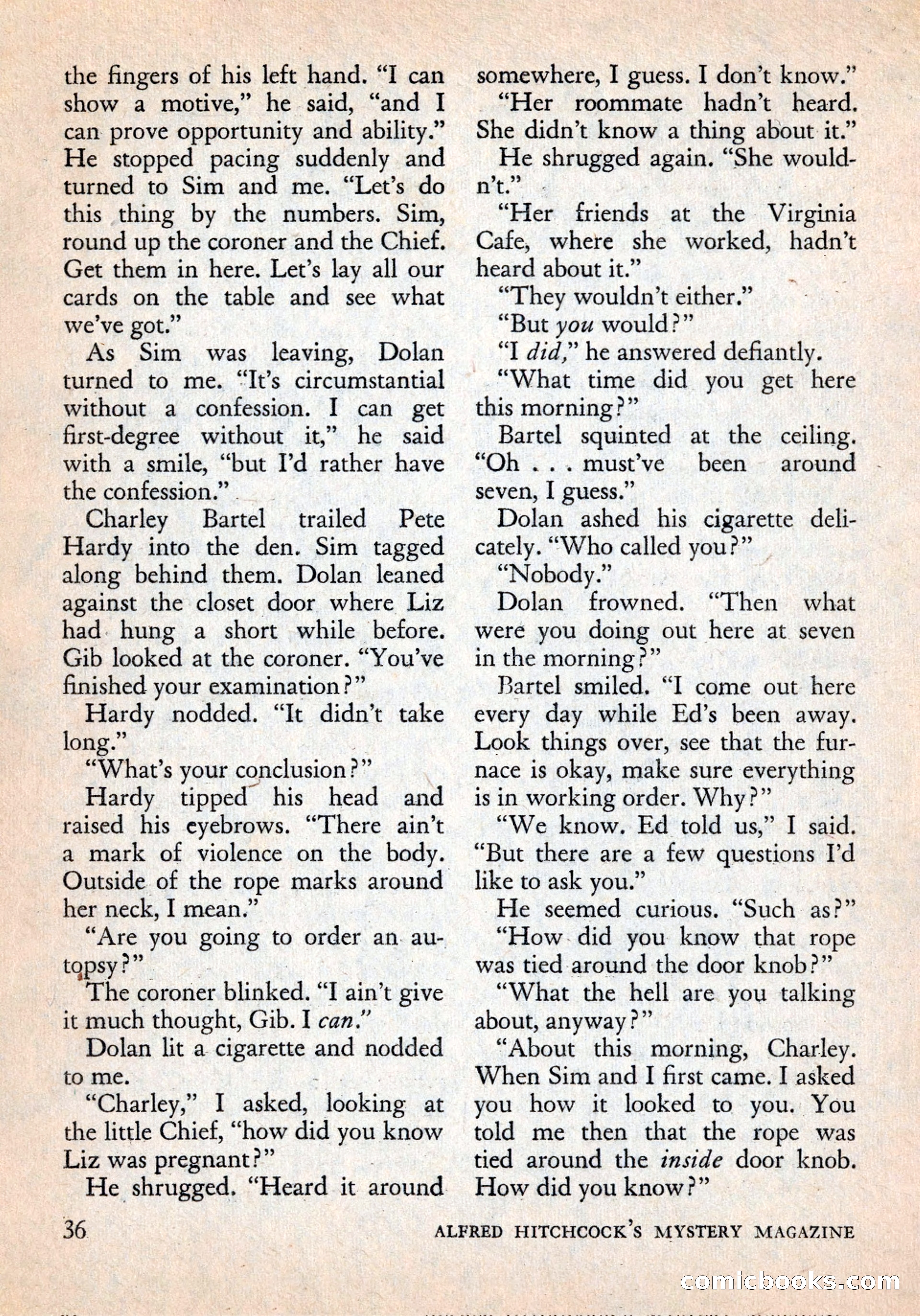 Alfred Hitchcock's Mystery Magazine, December 1956 — page 38 of 148