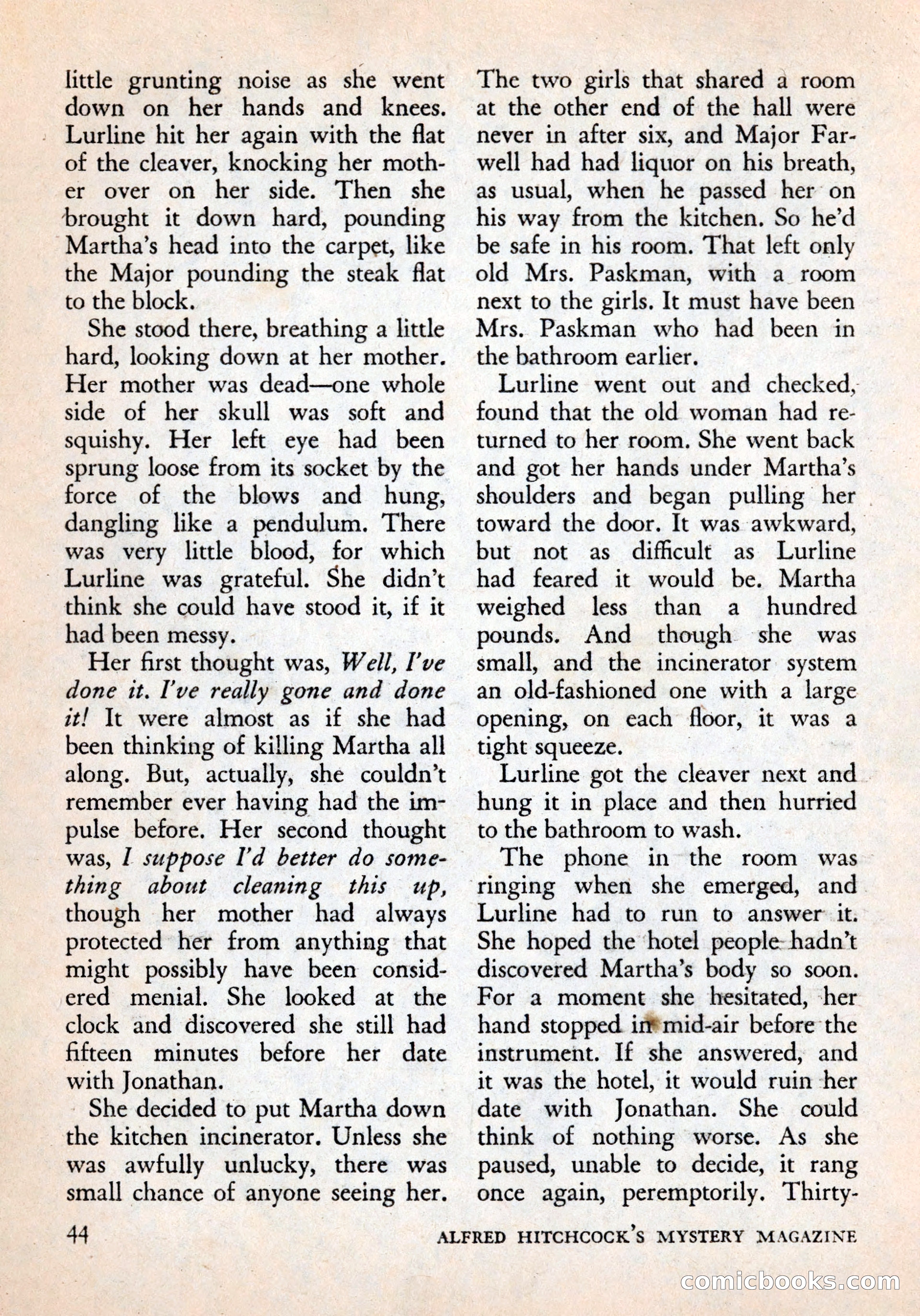 Alfred Hitchcock's Mystery Magazine, December 1956 — page 46 of 148