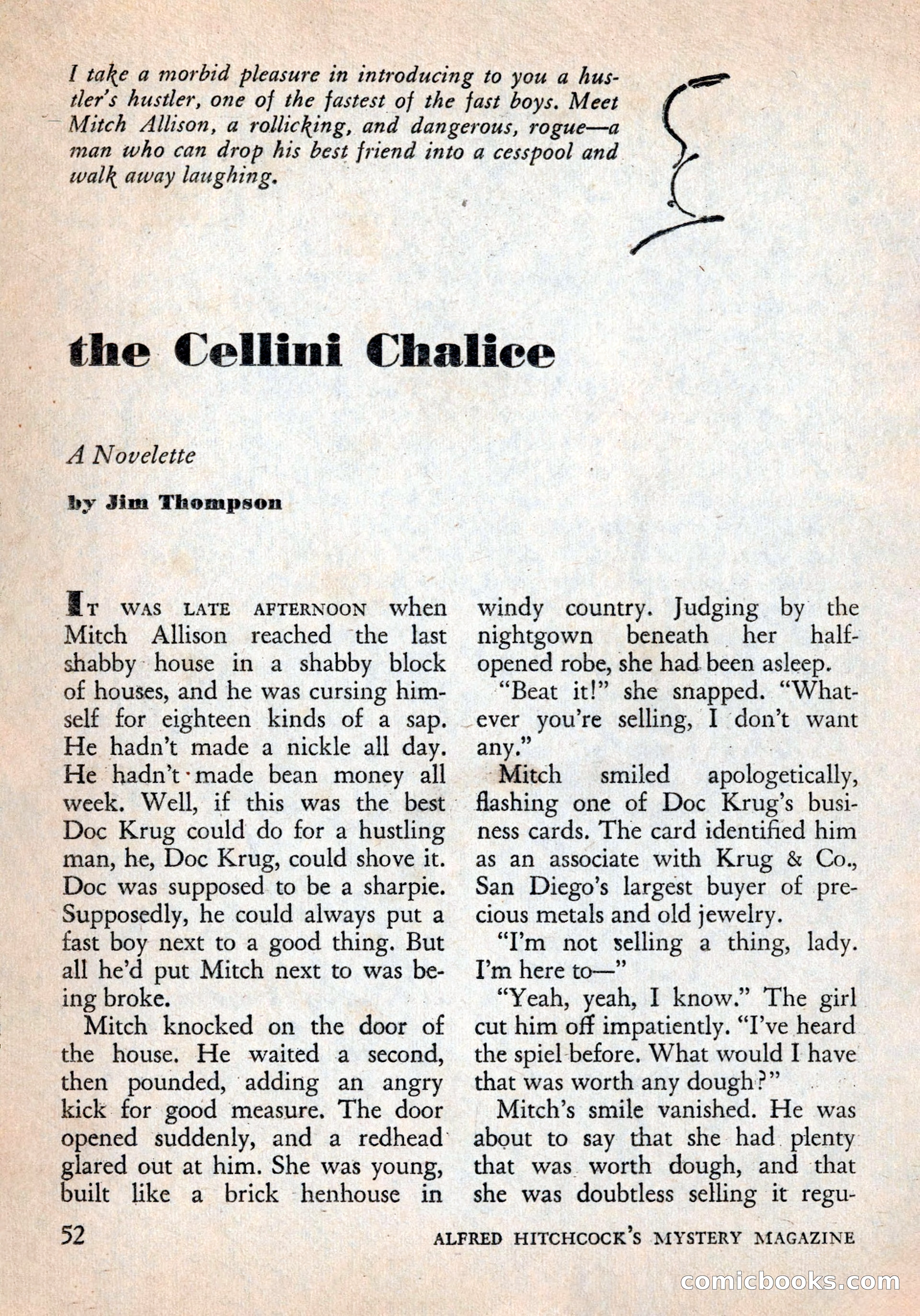 Alfred Hitchcock's Mystery Magazine, December 1956 — page 54 of 148