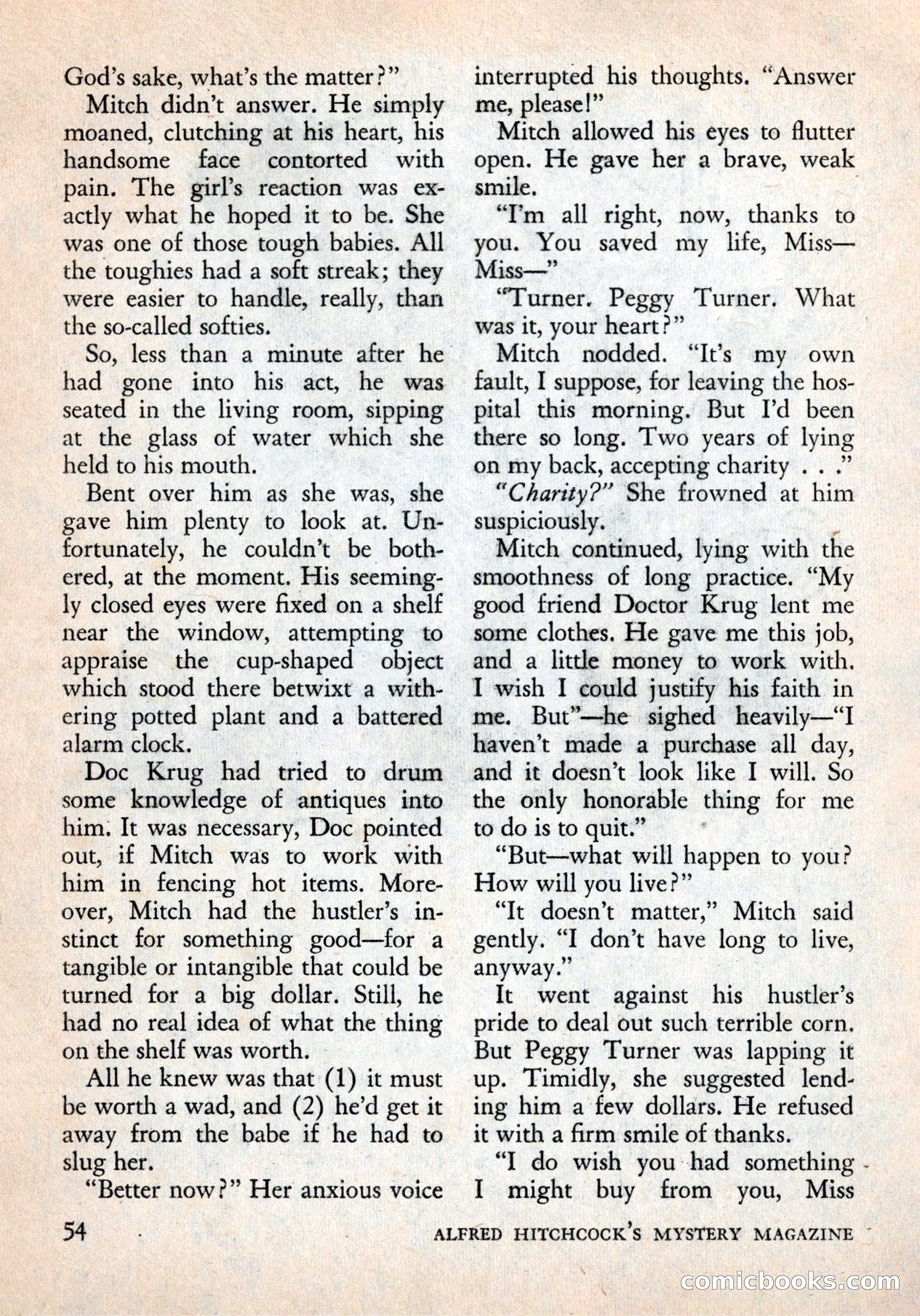 Alfred Hitchcock's Mystery Magazine, December 1956 — page 56 of 148