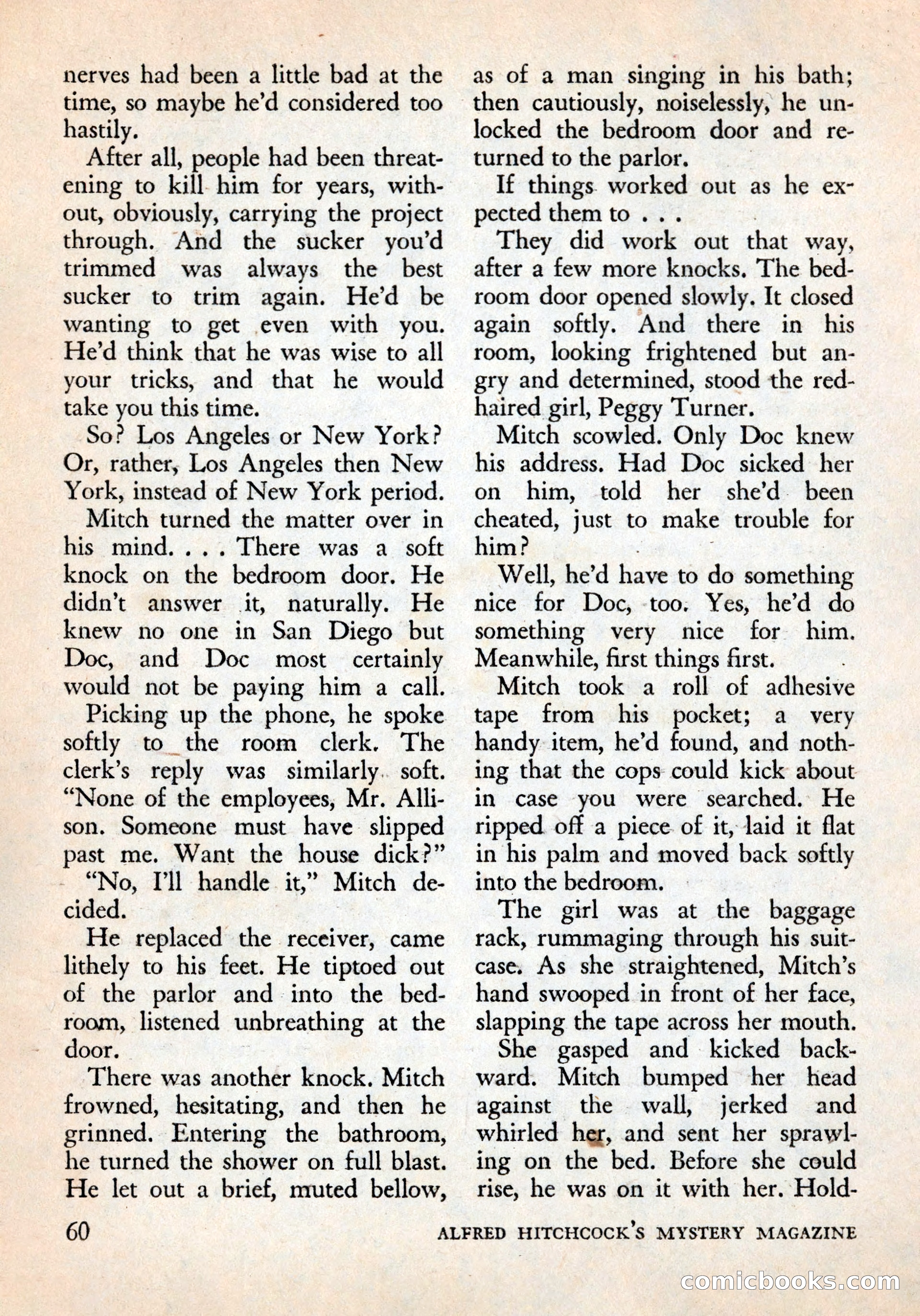 Alfred Hitchcock's Mystery Magazine, December 1956 — page 62 of 148