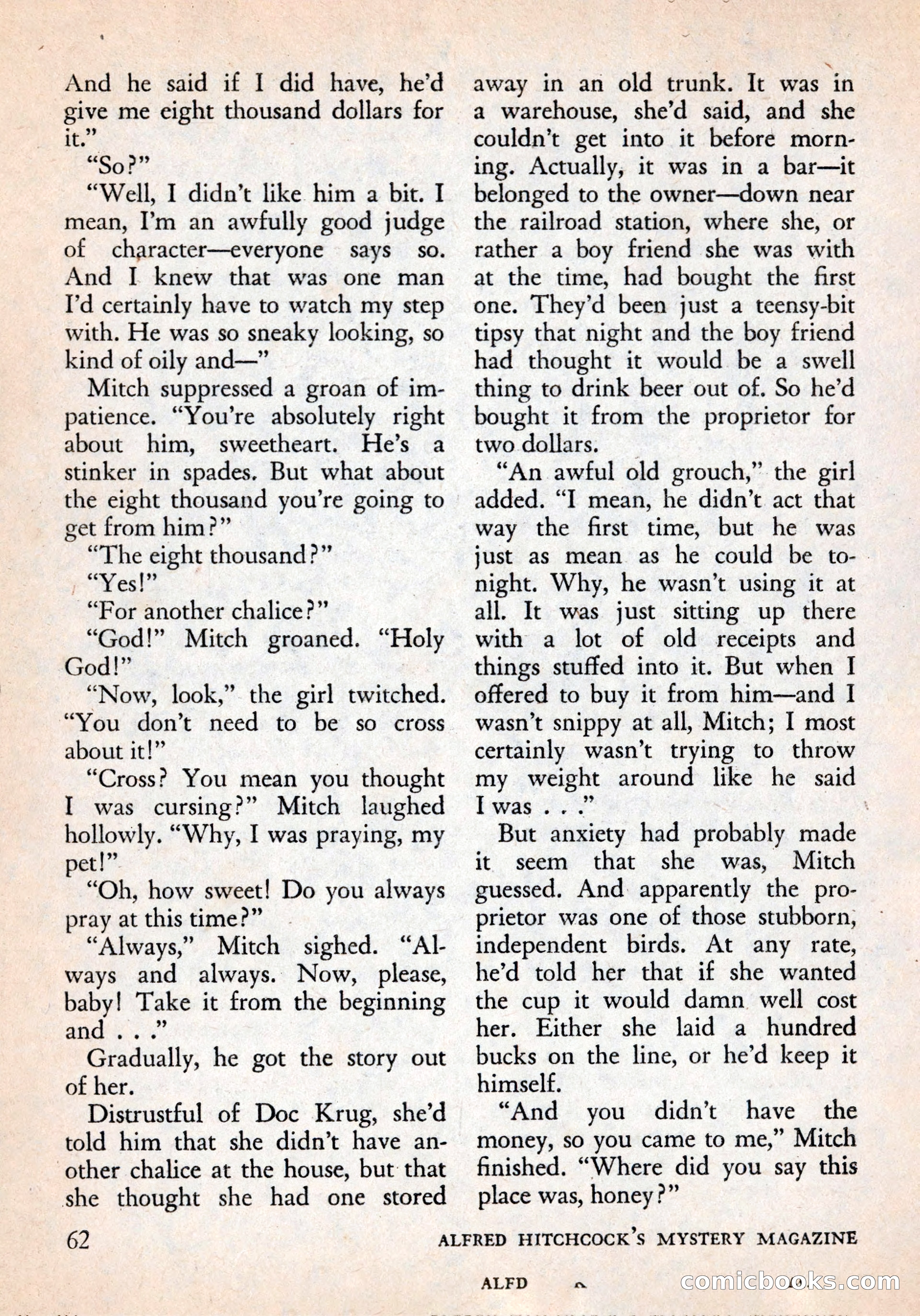 Alfred Hitchcock's Mystery Magazine, December 1956 — page 64 of 148