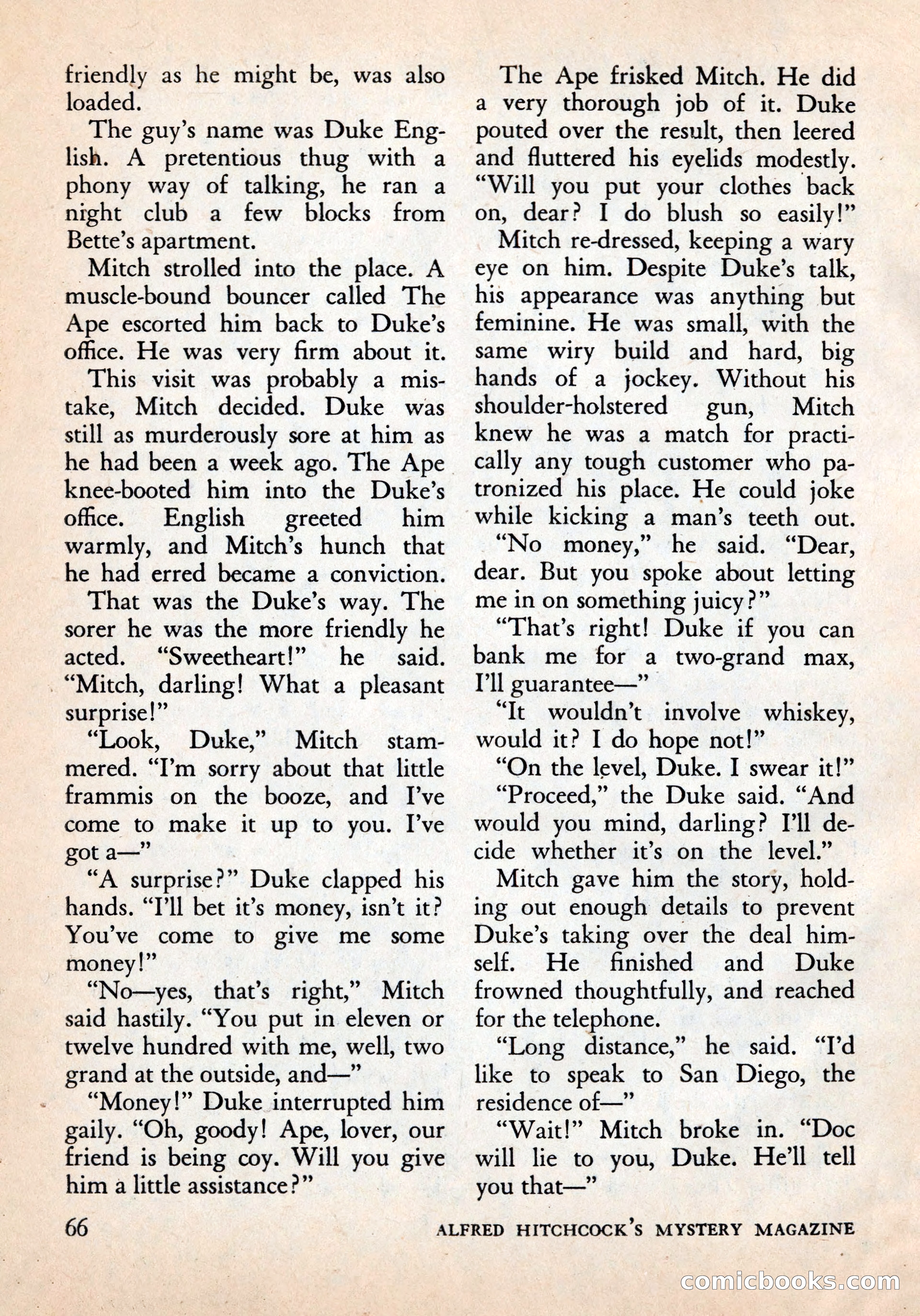 Alfred Hitchcock's Mystery Magazine, December 1956 — page 68 of 148