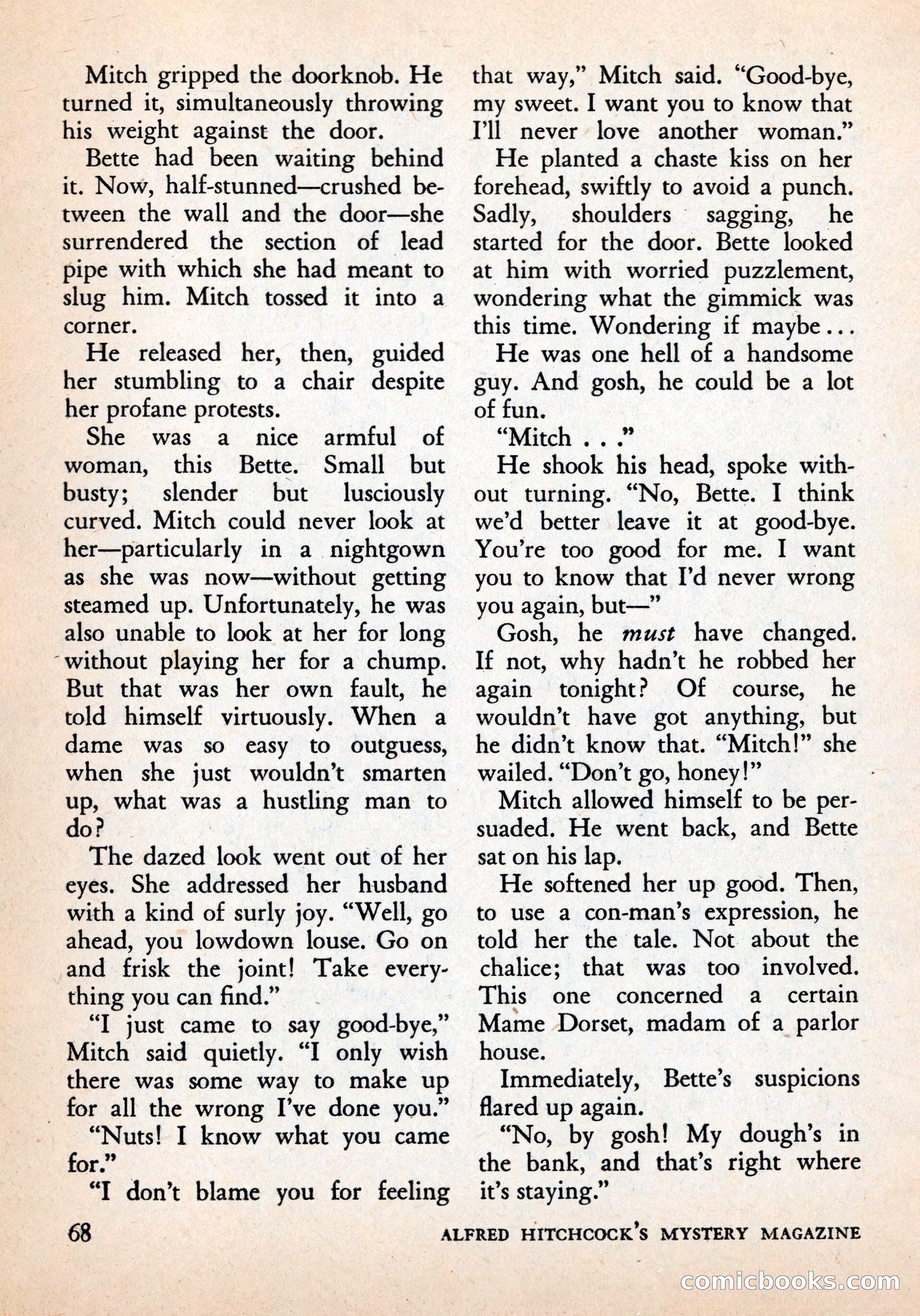 Alfred Hitchcock's Mystery Magazine, December 1956 — page 70 of 148