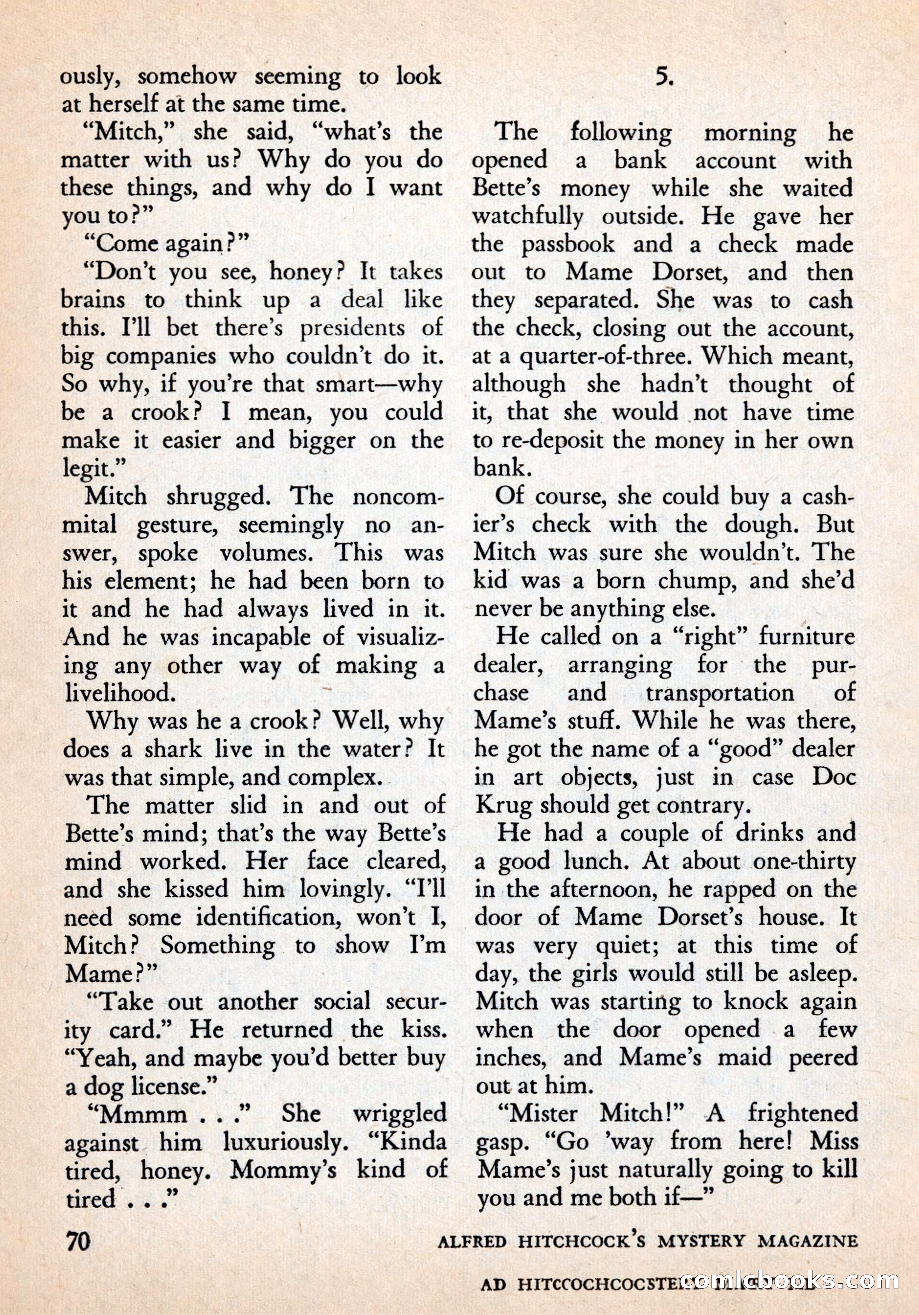 Alfred Hitchcock's Mystery Magazine, December 1956 — page 72 of 148