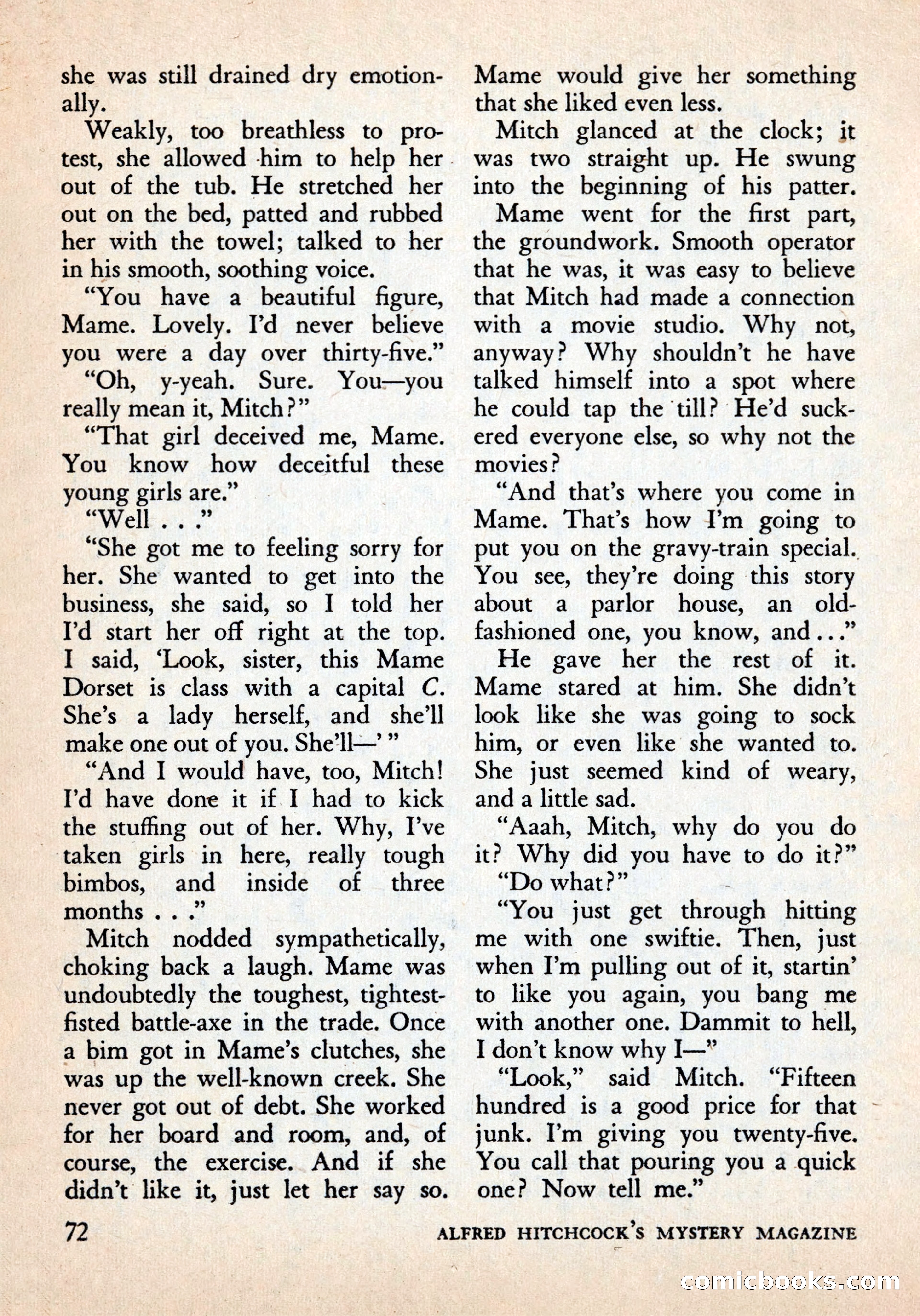 Alfred Hitchcock's Mystery Magazine, December 1956 — page 74 of 148