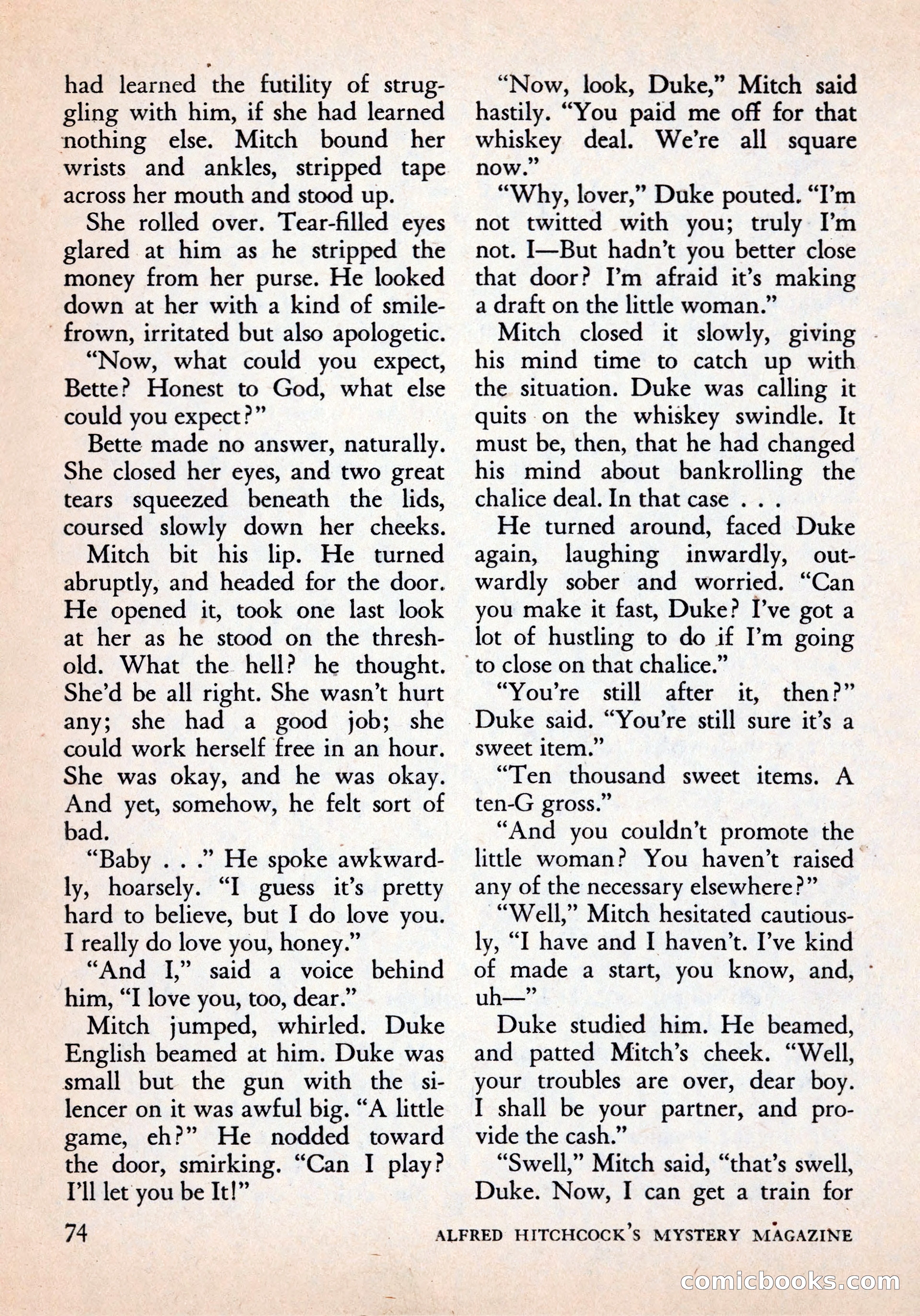Alfred Hitchcock's Mystery Magazine, December 1956 — page 76 of 148