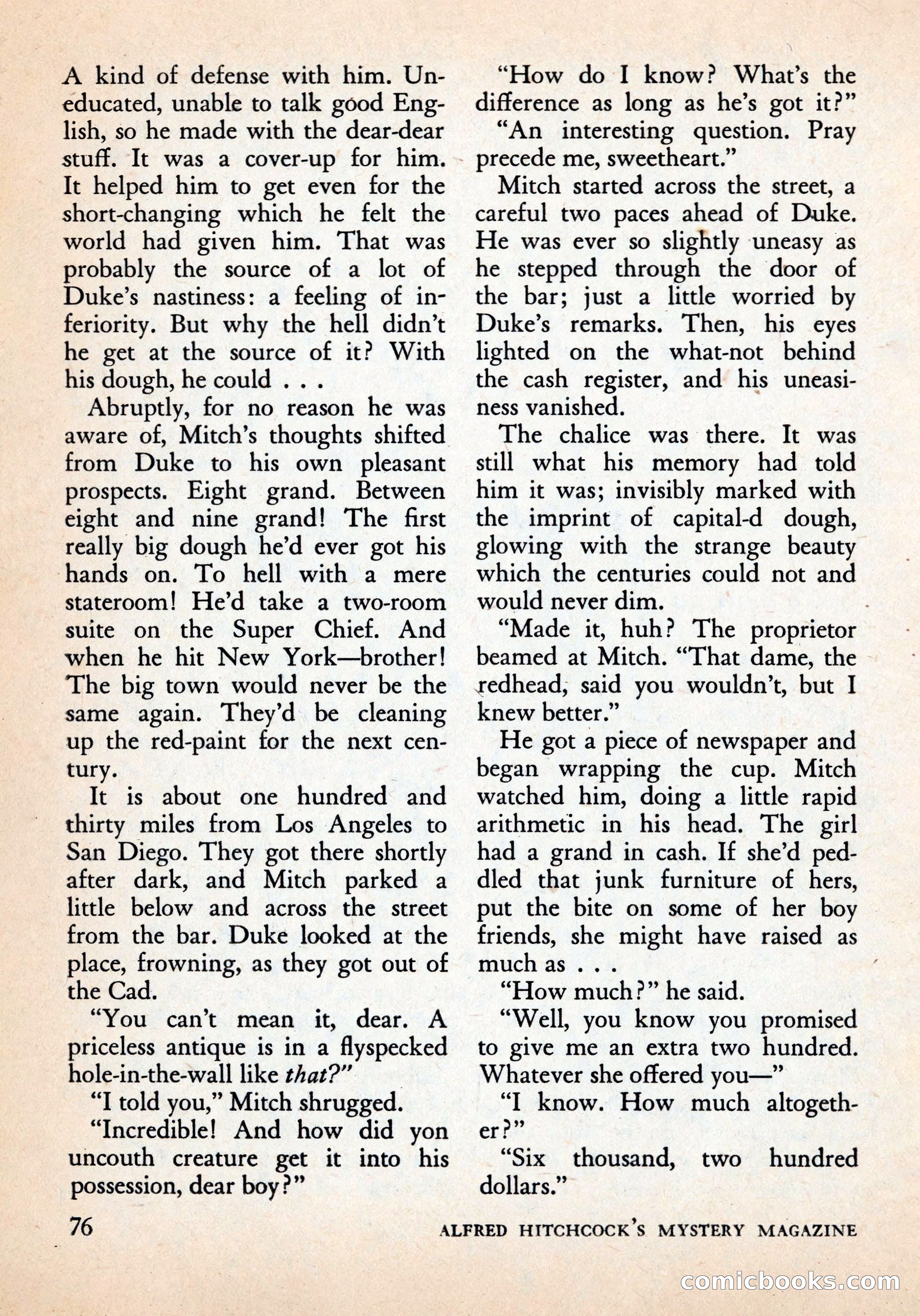 Alfred Hitchcock's Mystery Magazine, December 1956 — page 78 of 148
