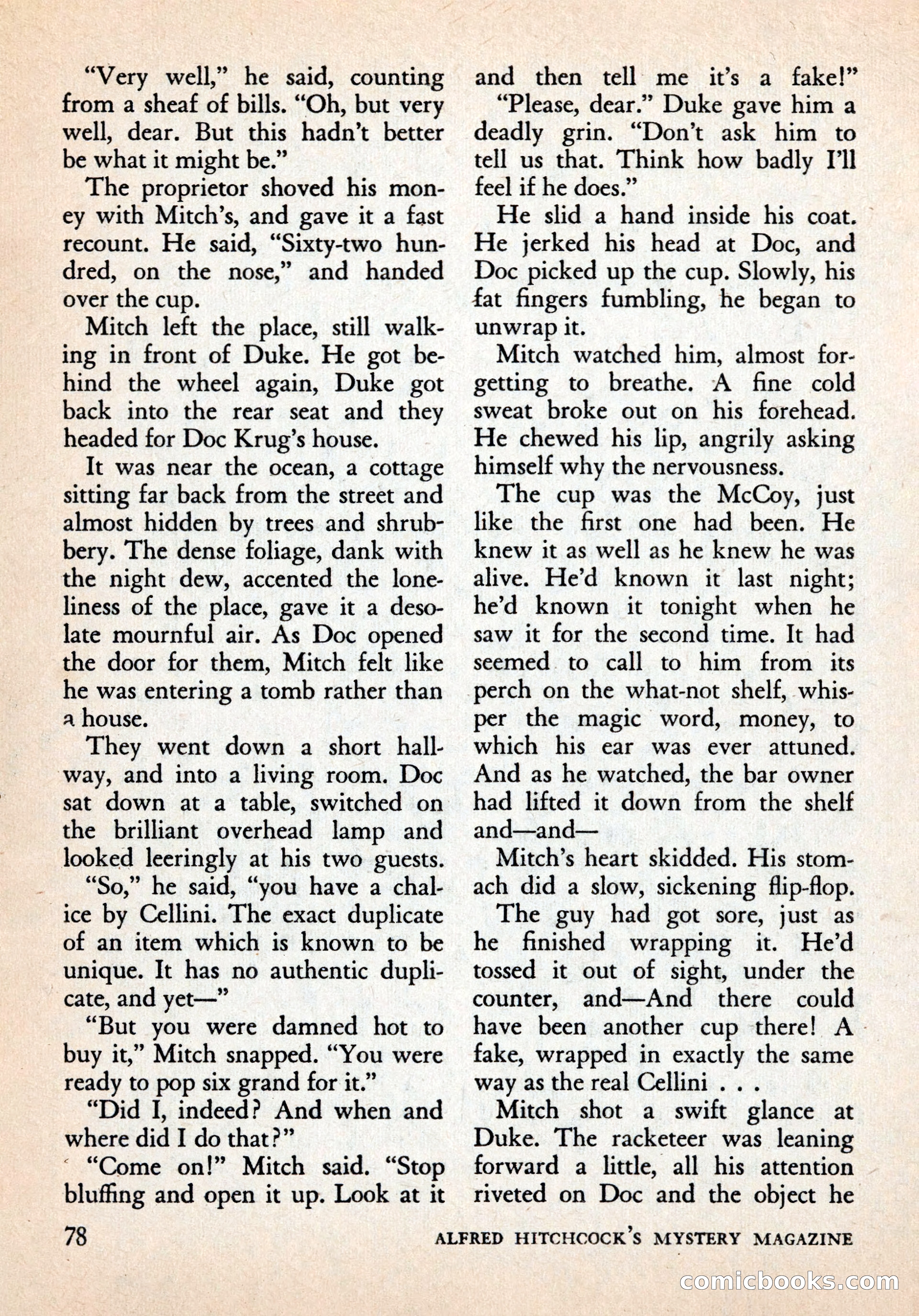 Alfred Hitchcock's Mystery Magazine, December 1956 — page 80 of 148